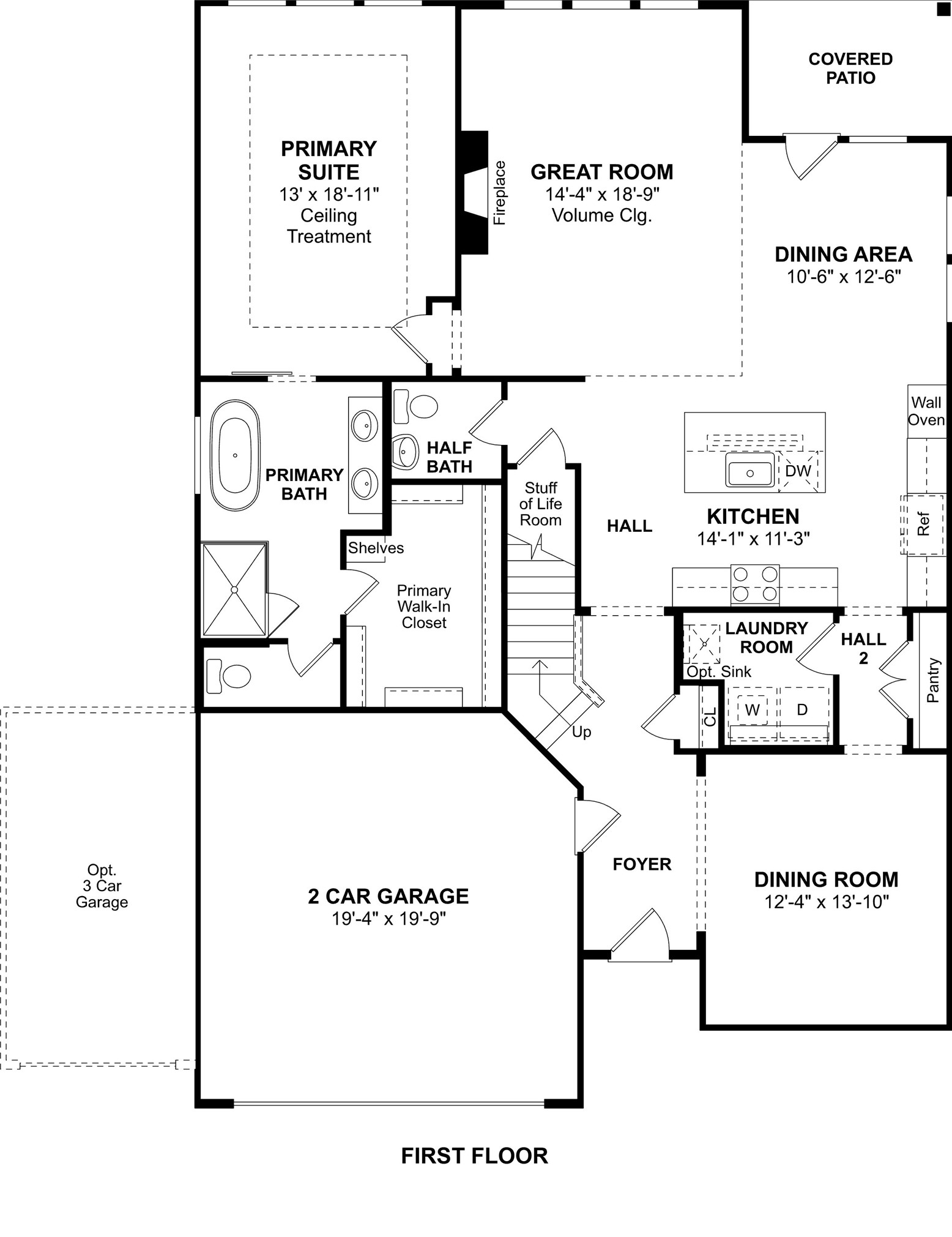 The Omaha floor plan by K. Hovnanian Homes. 1st Floor shown. *Prices, plans, dimensions, features, specifications, materials, and availability of homes or communities are subject to change without notice or obligation.