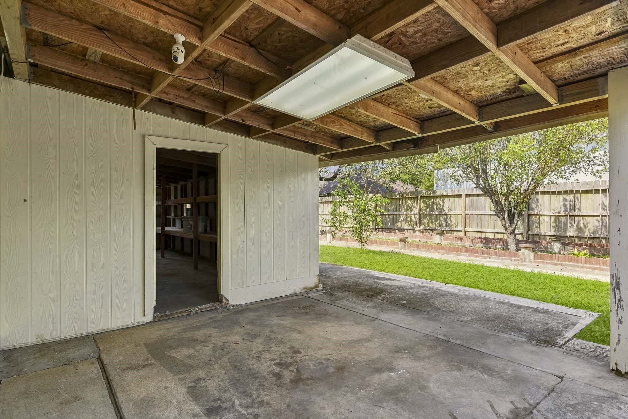 Backyard storage area