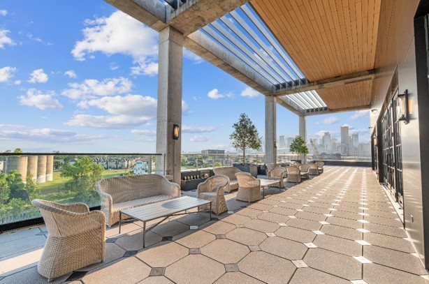 Aperitivo Cafe's rooftop terrace towers above the Bayou!