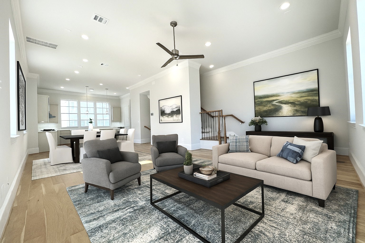 Windows all around!   Virtual staging added.