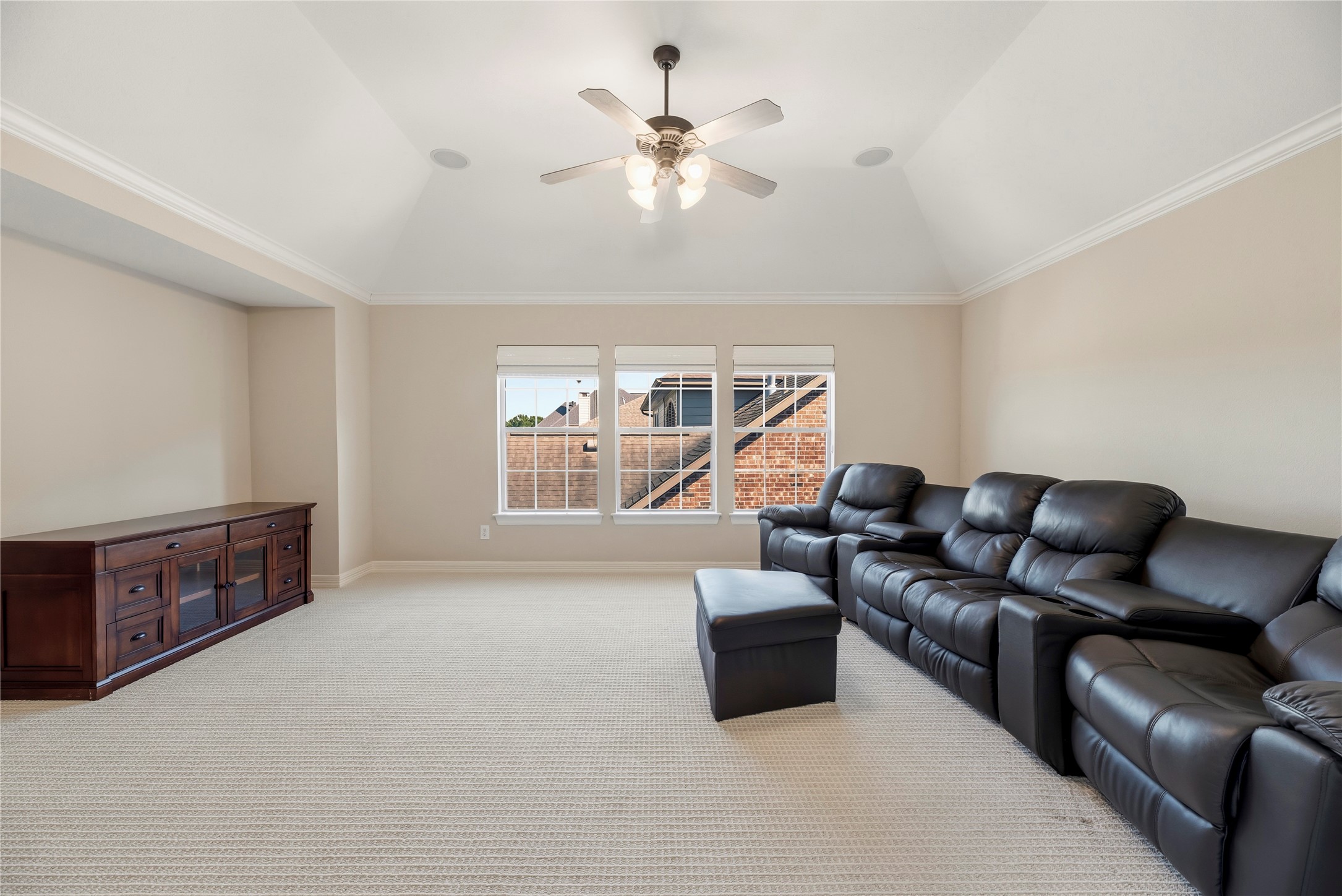 Media room is off the gameroom and is a great size to watch your favorite movie.