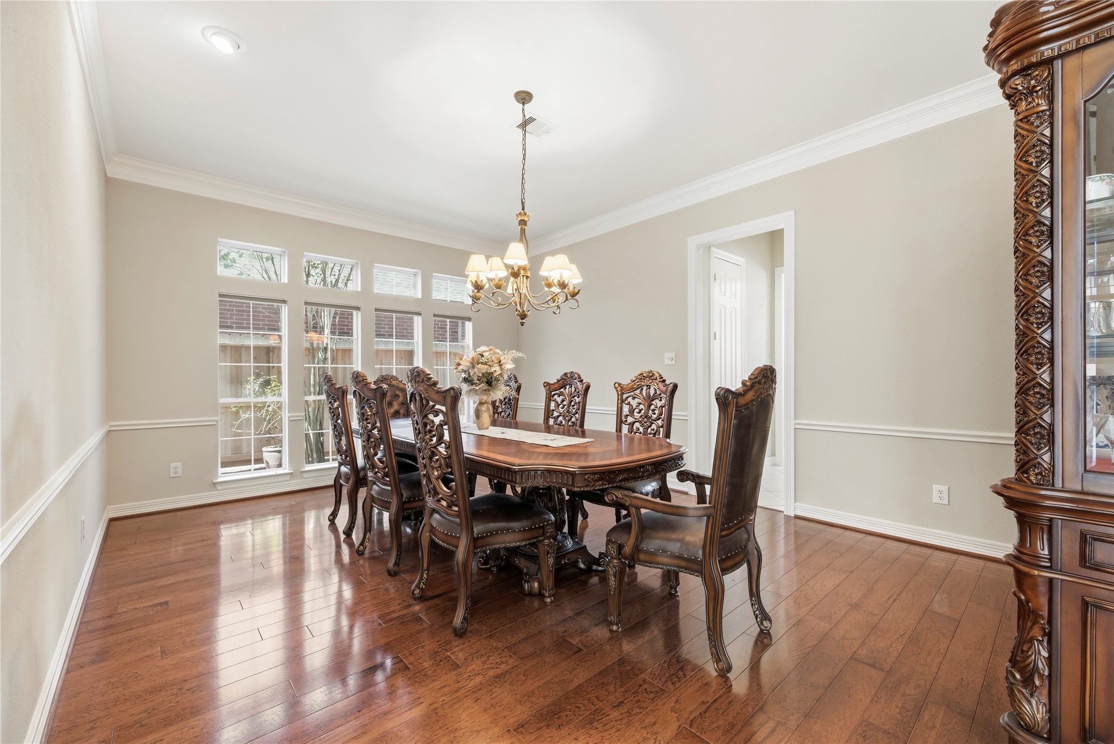 Formal dining room is plenty big enough for that large dining table and family holidays.