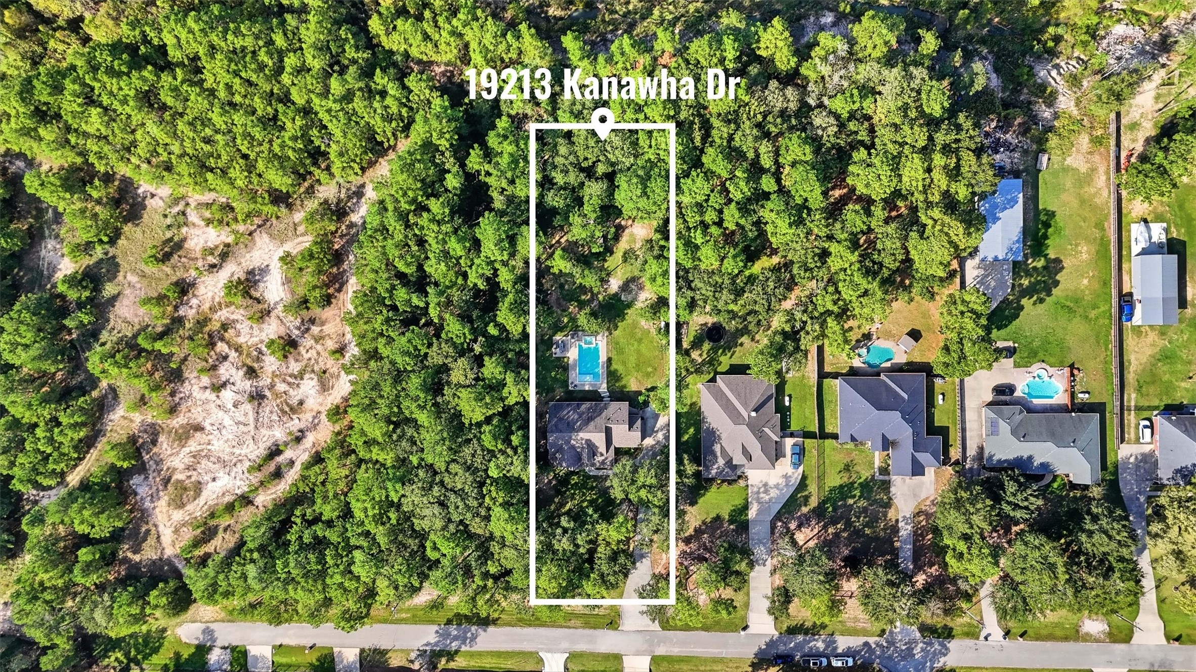 The outline is the subject home, but to the left is the available lot that the same owner is selling also.  They purchased it for a buffer lot to enjoy more nature.