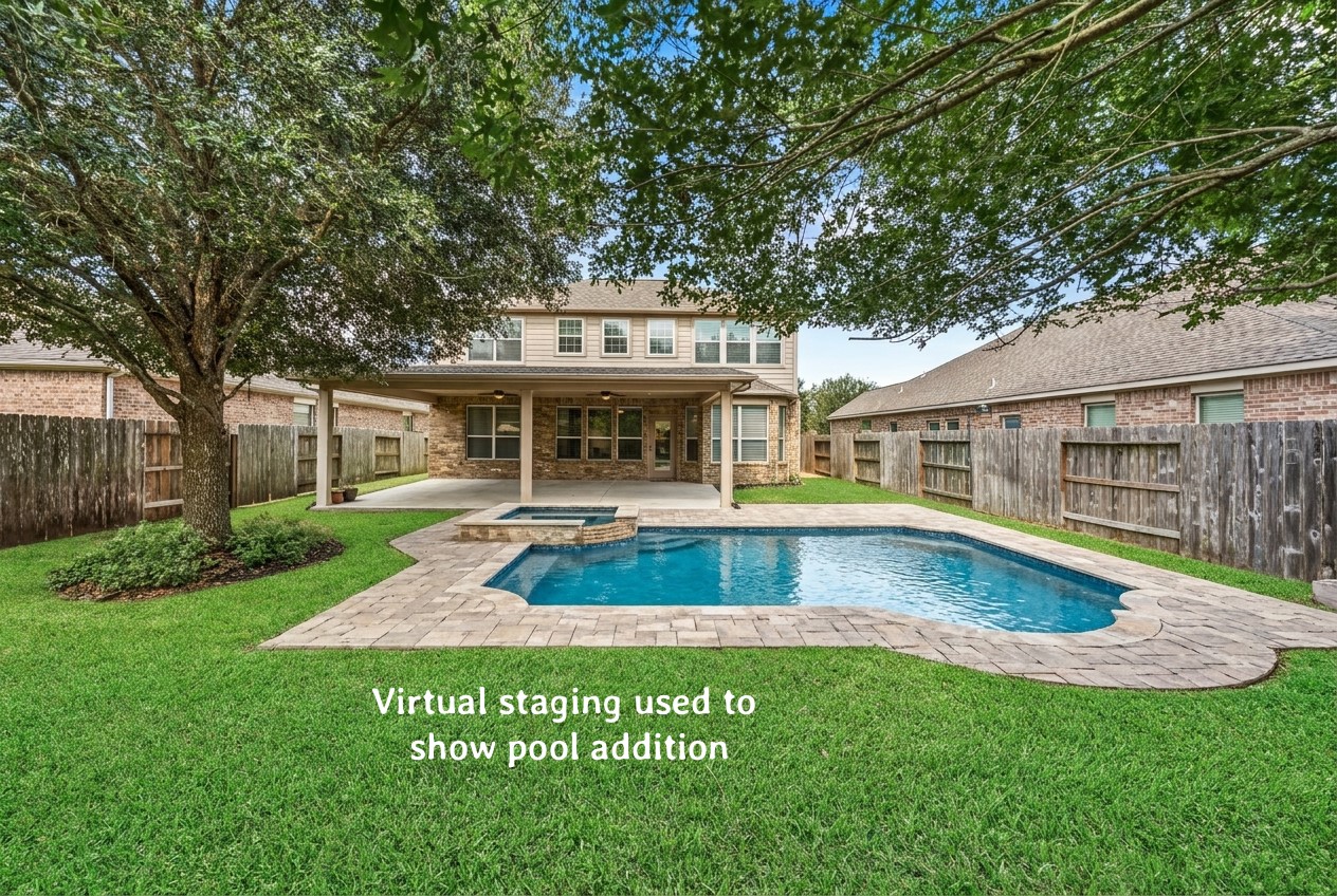This mock up shows one option for a pool if desired.
