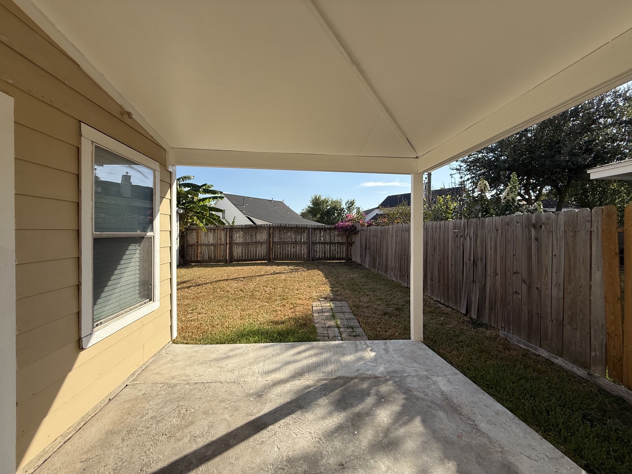 Patio for outdoor entertainment.