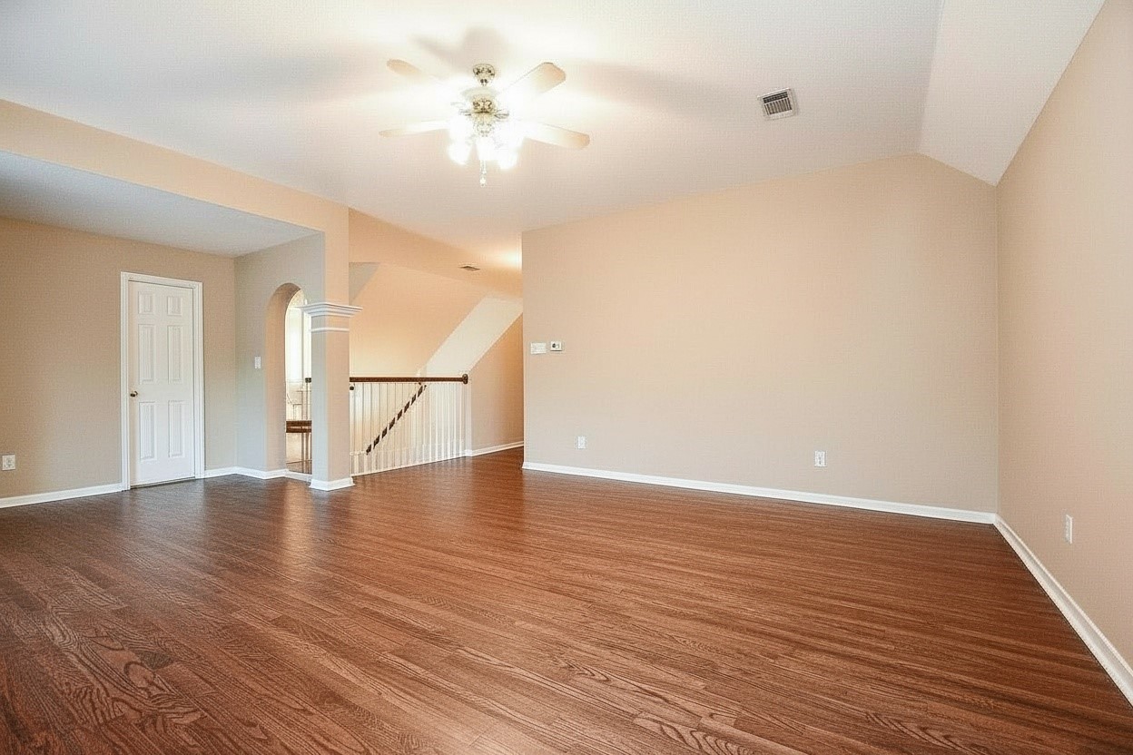*Room shown without furnishings* This is where the possibilities really open up. Imagine a sectional for movie nights, a pool table for friendly competition, a gaming setup or even a home fitness area. With this much open floor space, you don't have to choose just one.