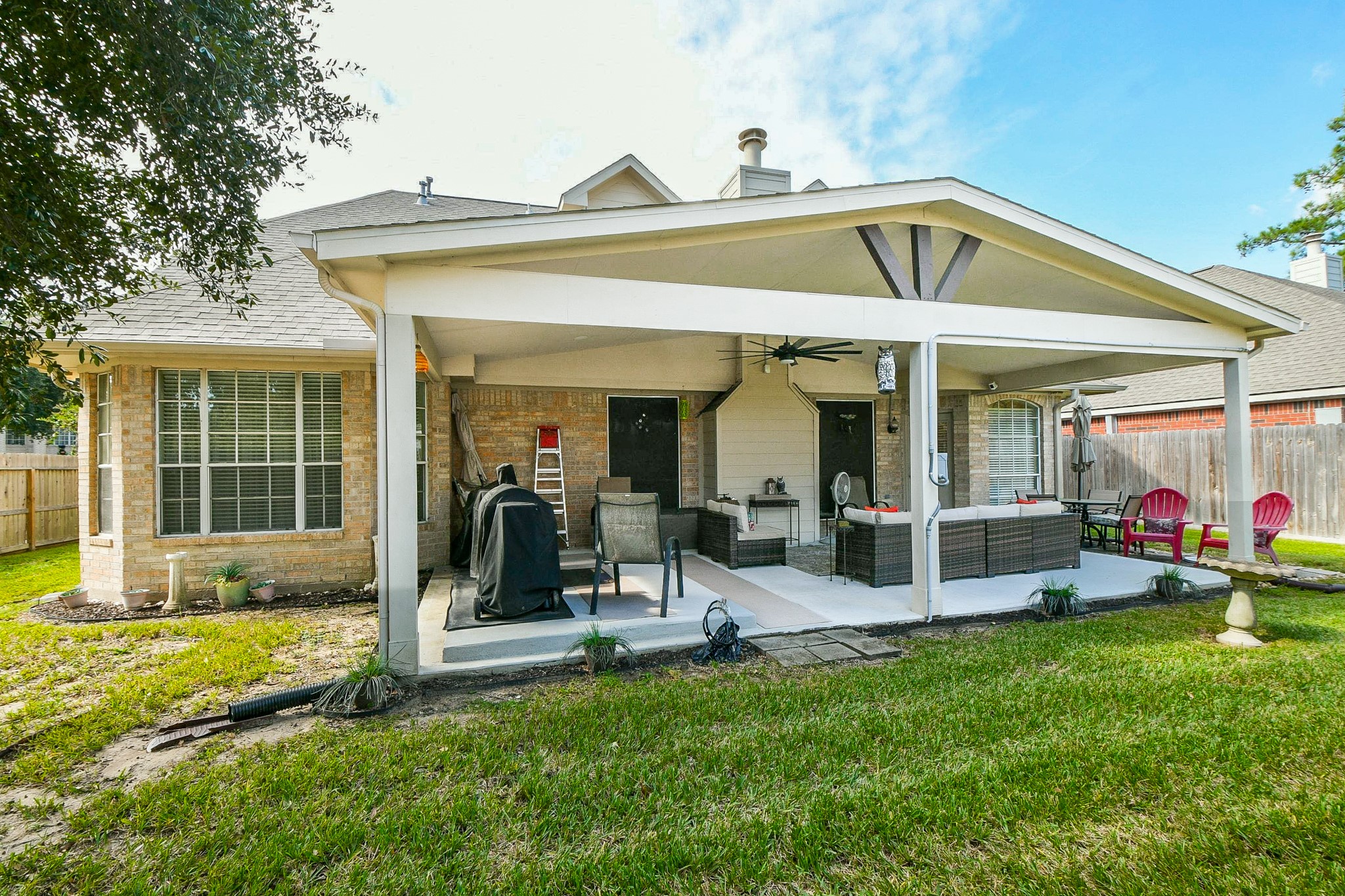 Outdoor entertaining just got even better! With plenty of space for dining, lounging and gathering with friends, this covered patio offers the flexibility to create your own backyard retreat. Add a hot tub to complete the experience!