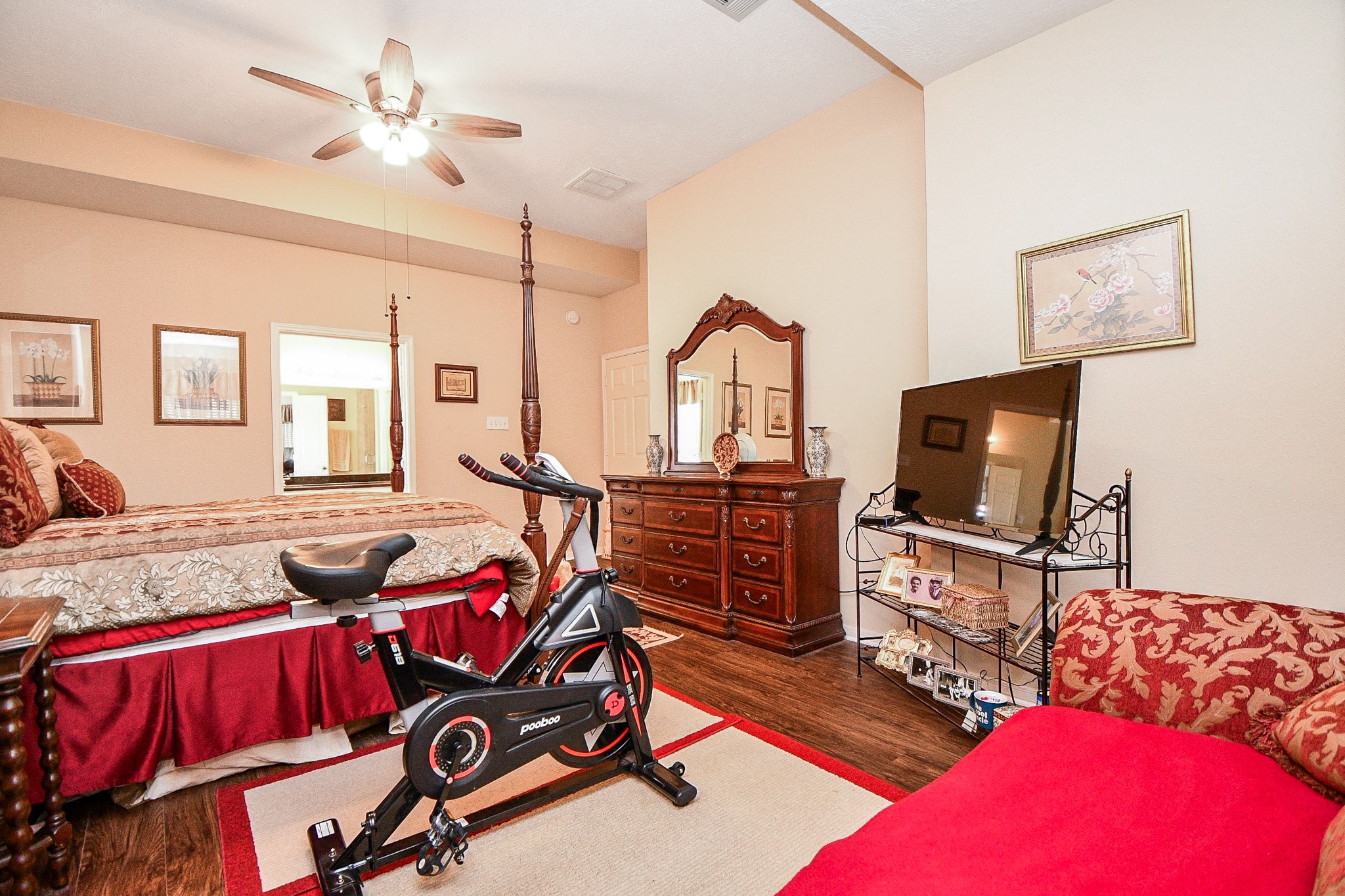 Space to truly make your own! The oversized primary bedroom comfortably accommodates substantial furnishings while leaving room for a sitting area, exercise equipment, or whatever helps you make the most of your personal retreat.