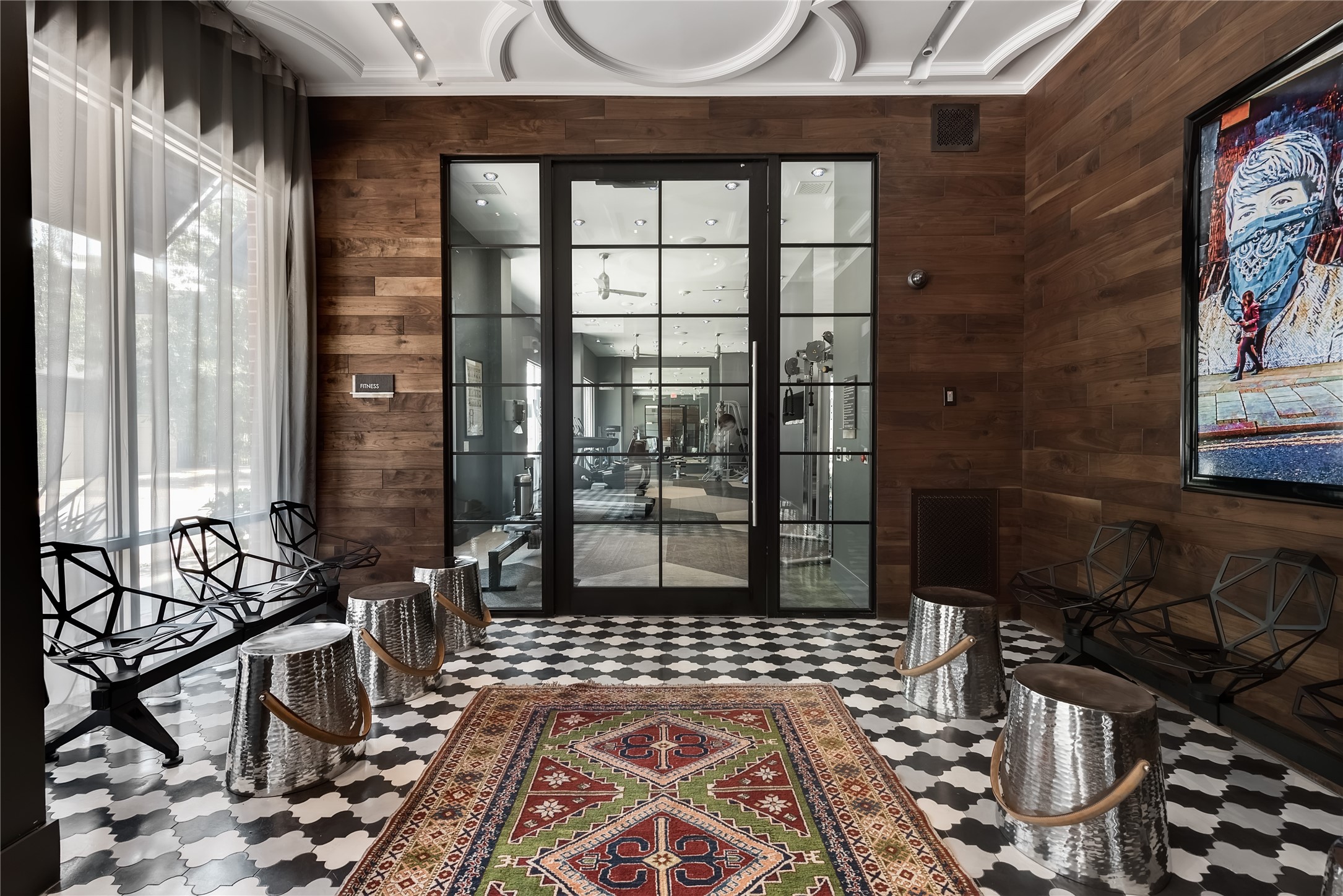 Lobby of building 4 leading to that fitness center.all residents have access to all common areas