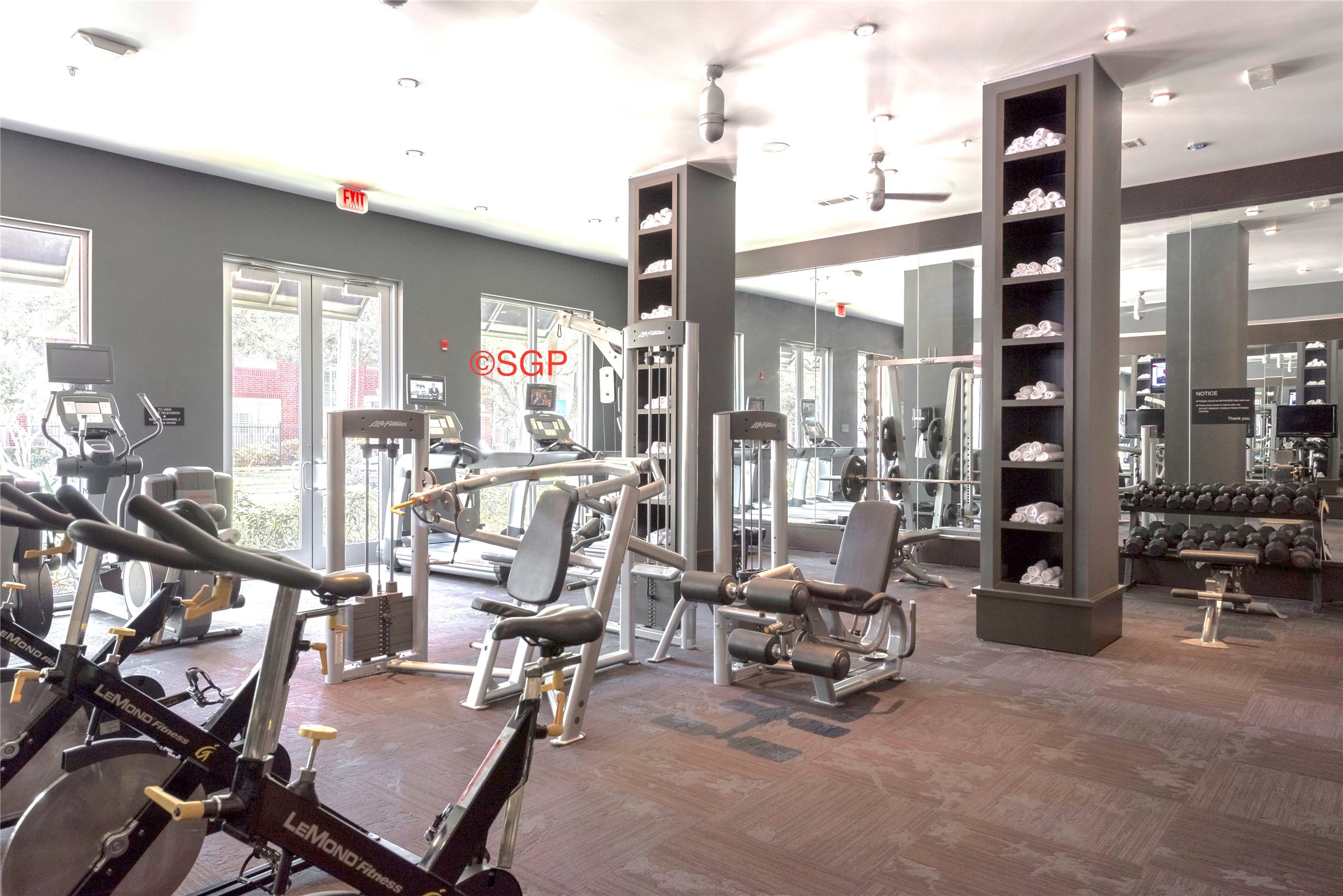There are 2 fitness centers. On demand classes.