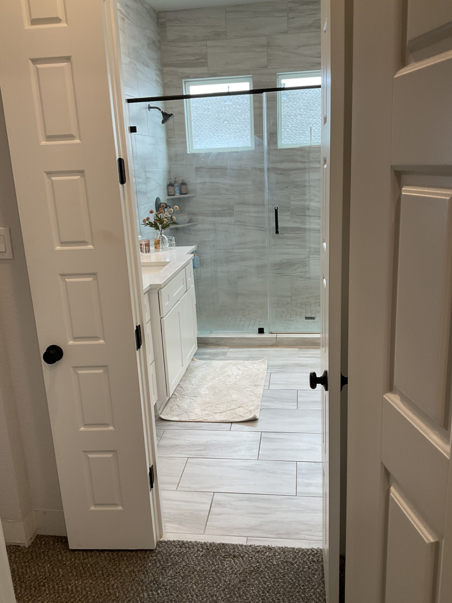 View into the master bath