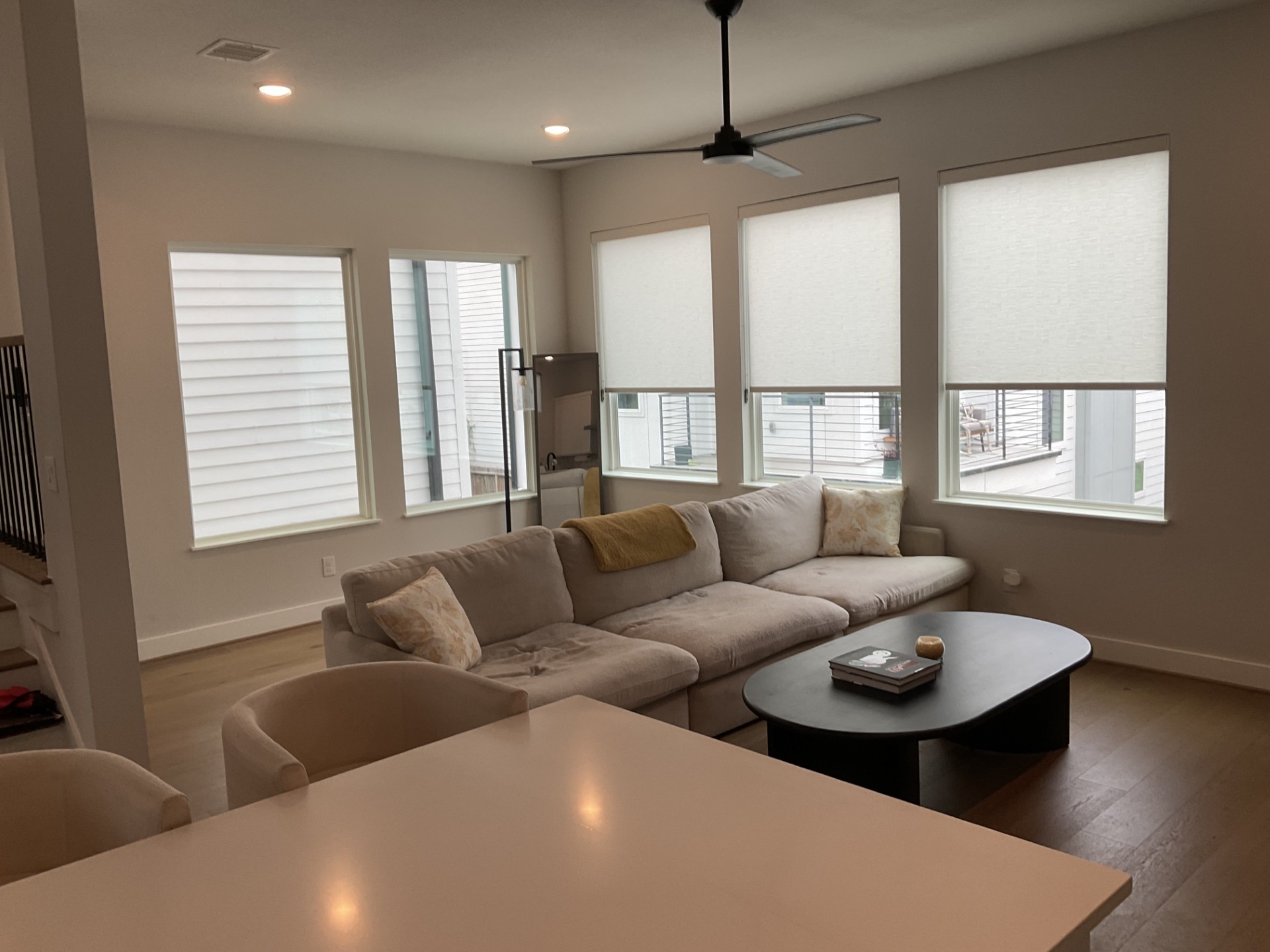 Lots of light from these large windows.