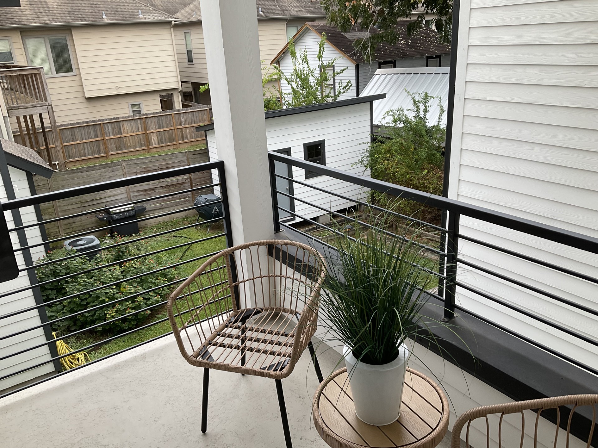 Patio on the west side so you are out of the sun in the evenings.