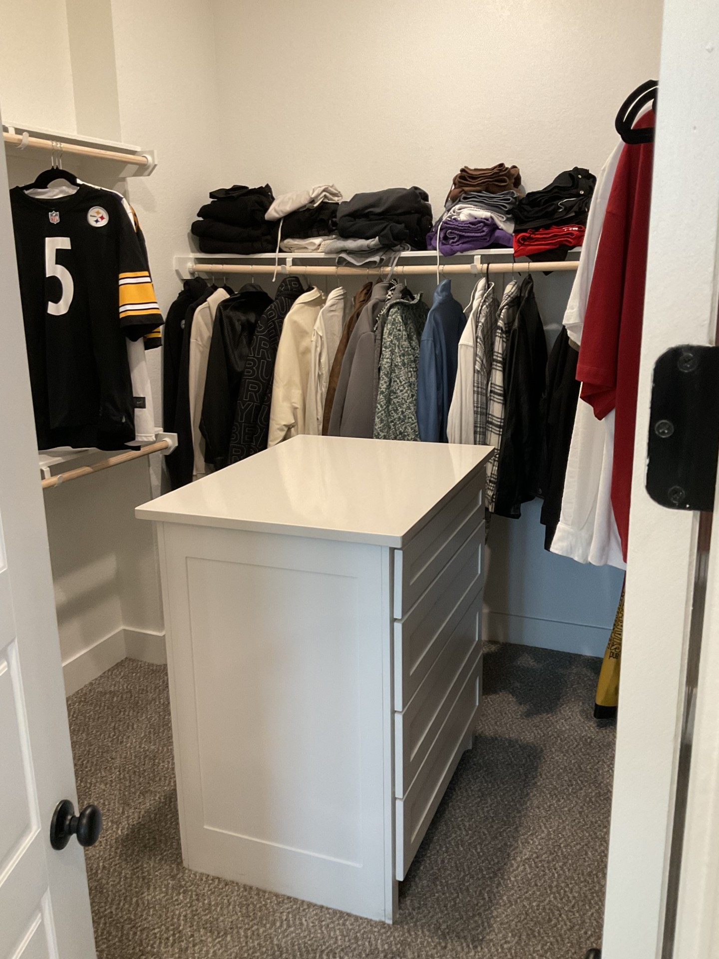 Master closet with built in Island
