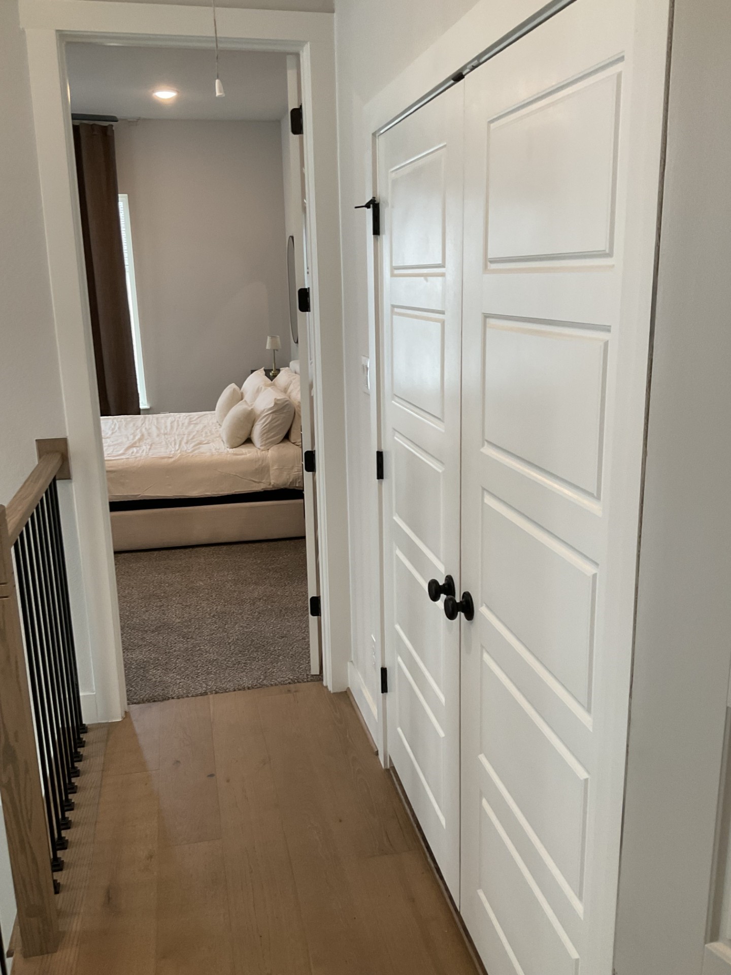 View into master with the utility room on the right