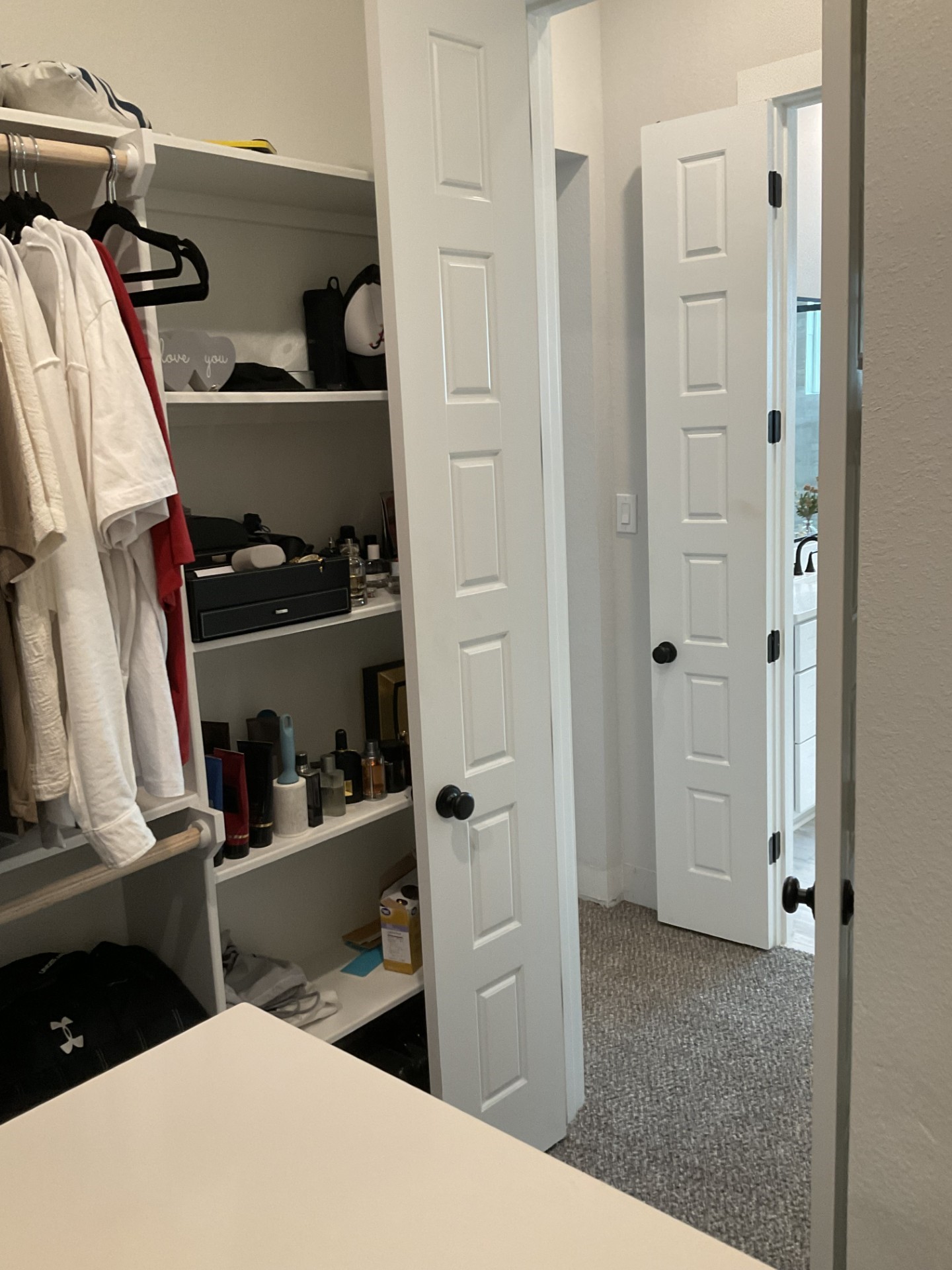 Shelves for added storage in closet