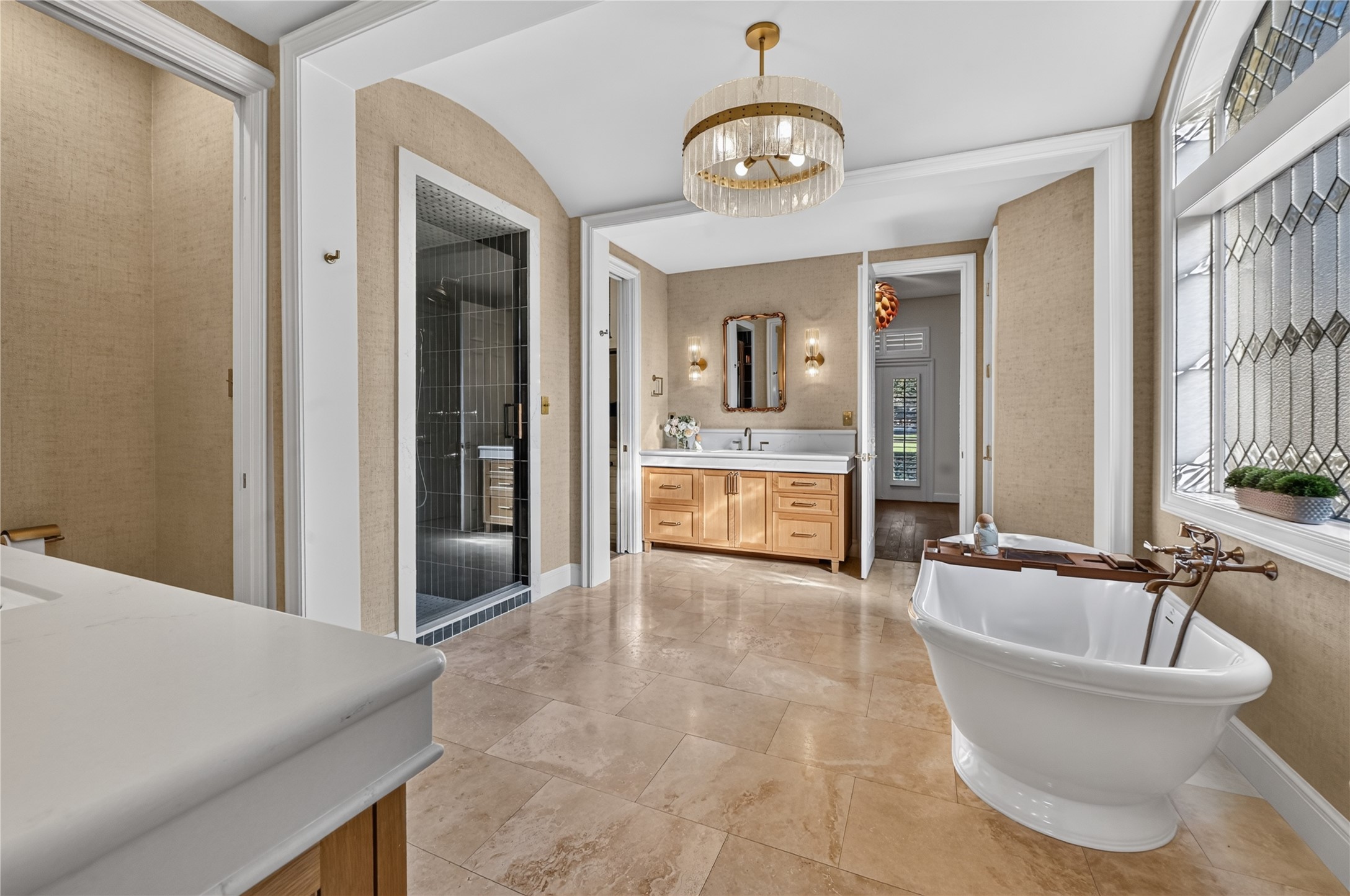 The primary bath was also recently updated to include high-end designer finishes throughout.