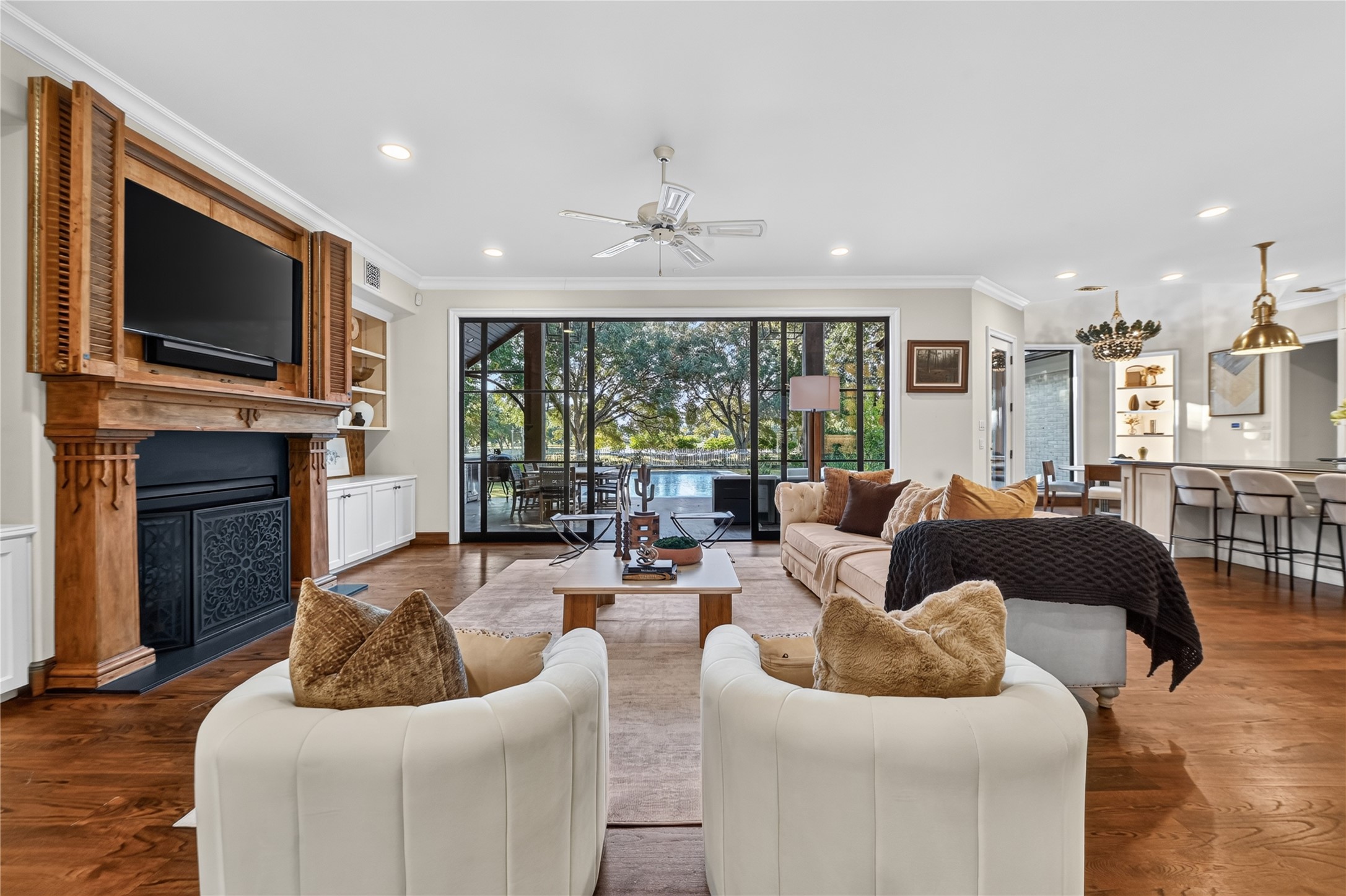 The main living space boasts tons of natural light and invites nature in from every angel.
