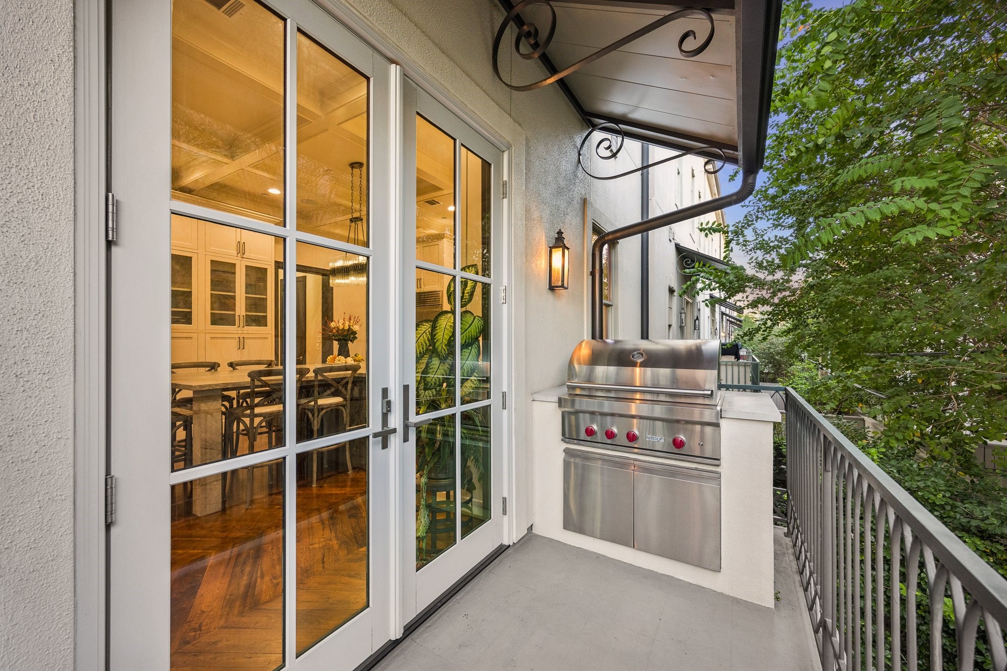 Premium WOLF grill, ideal for outdoor cooking and entertaining on the private patio.