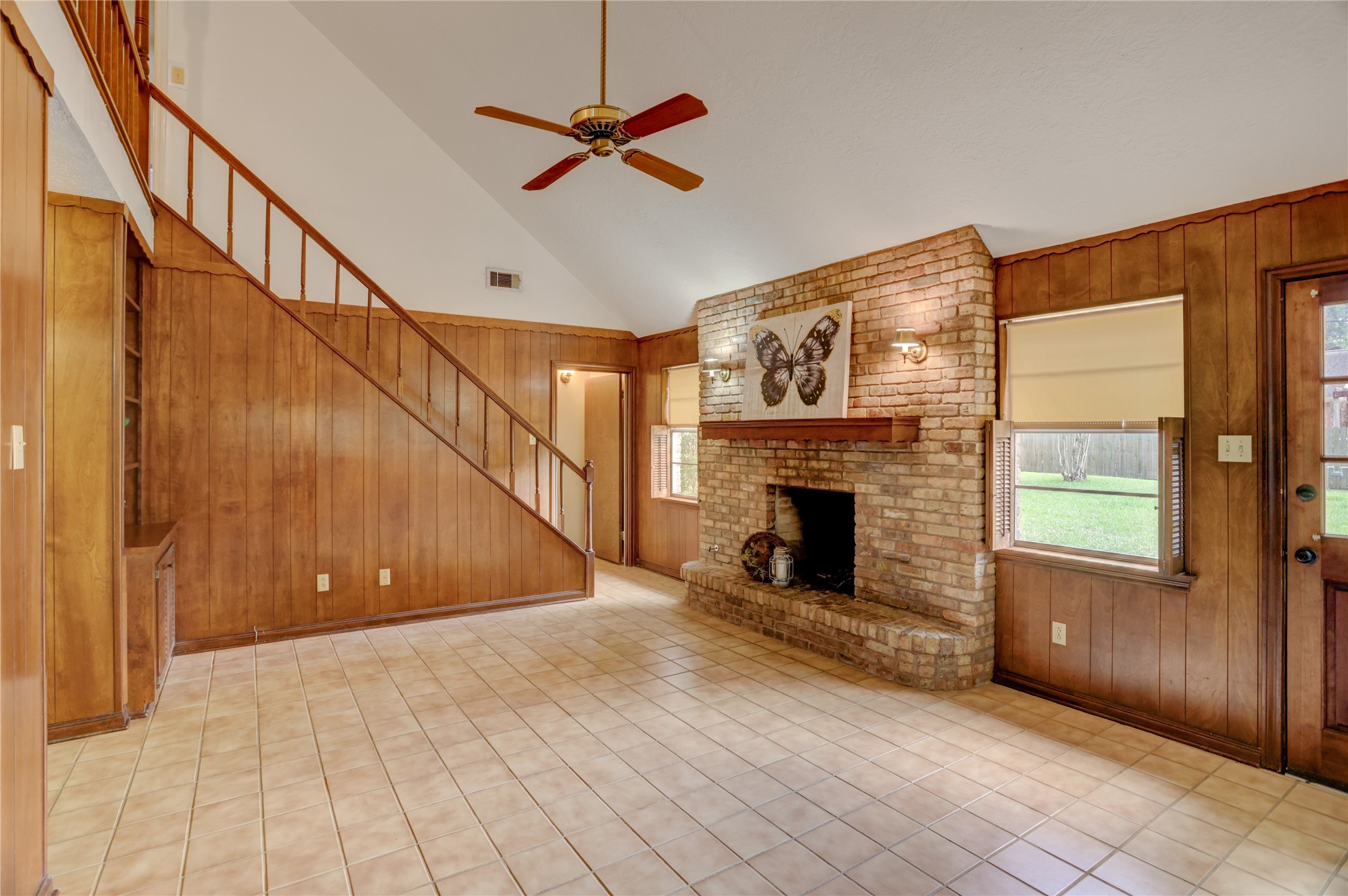 Den with Fireplace