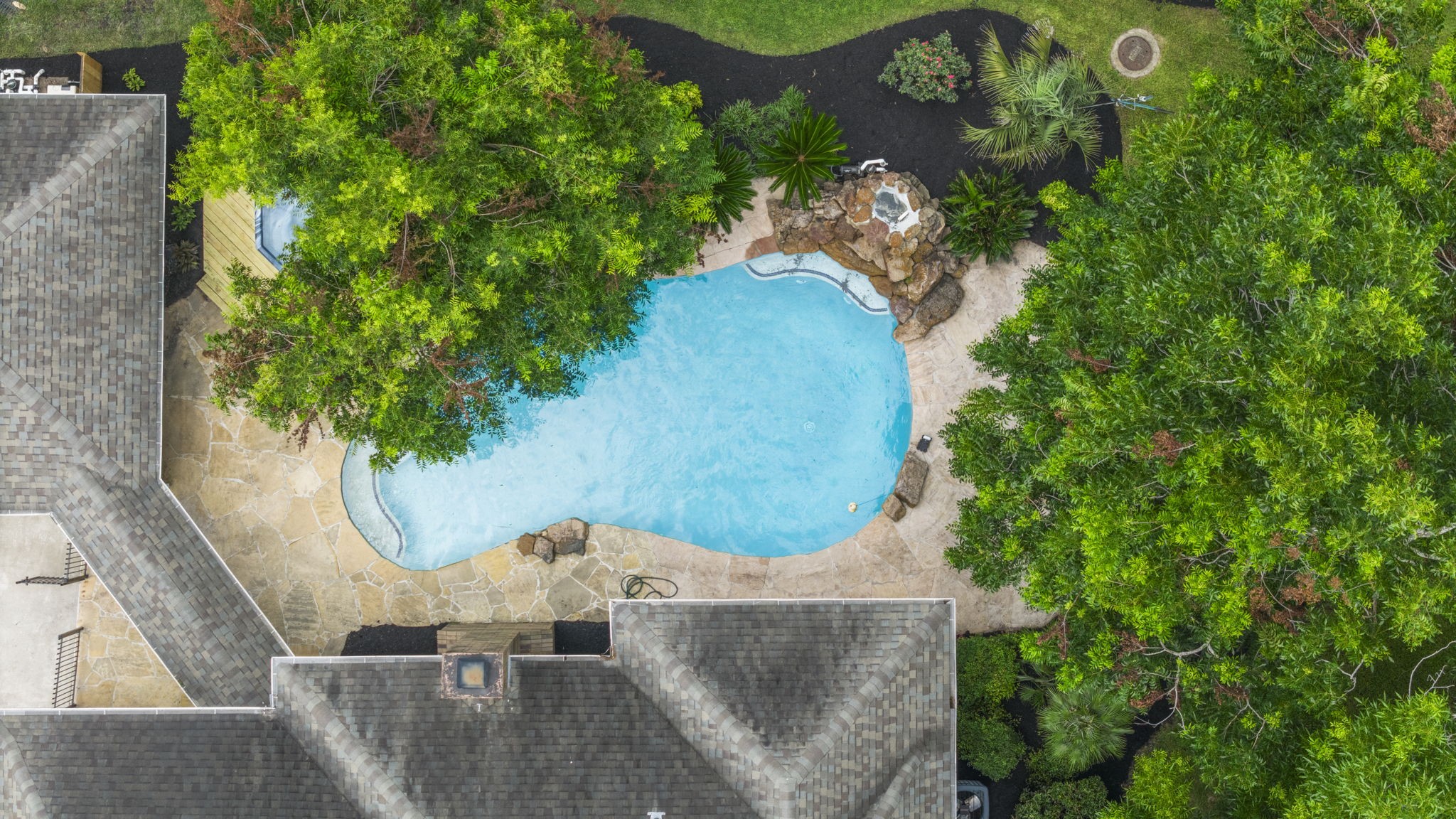 The setting offers an impressive sense of privacy rarely found in a neighborhood setting.