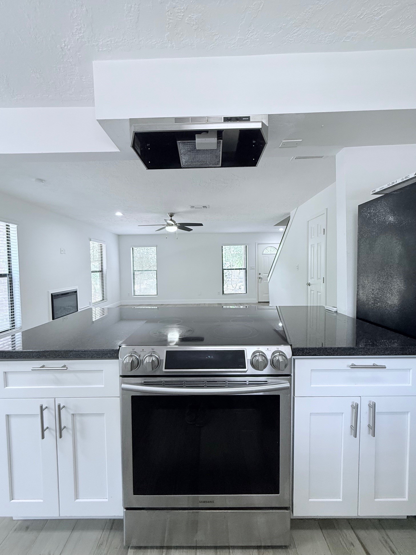 Stove and island Stove and island