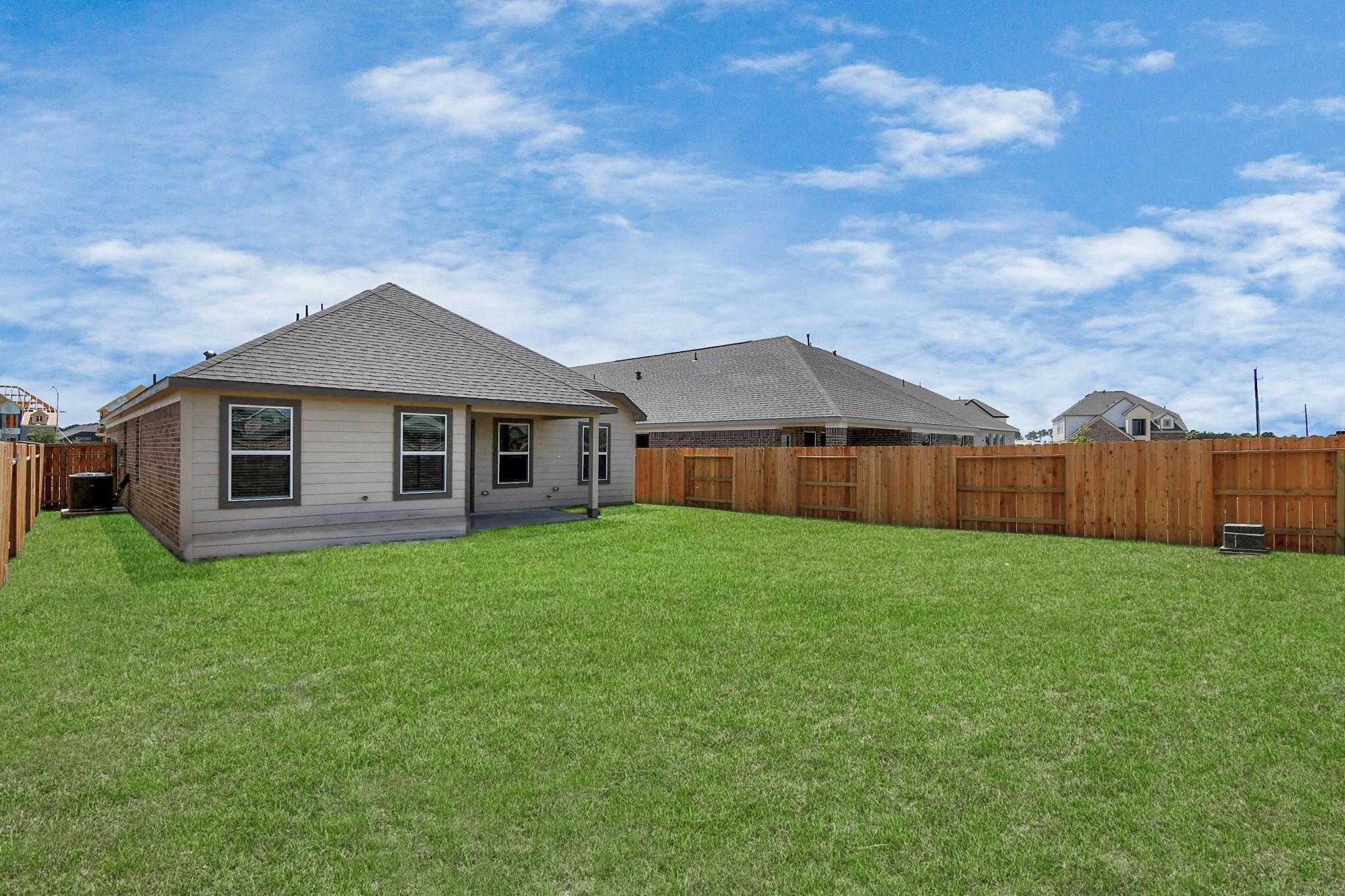 Large backyard.