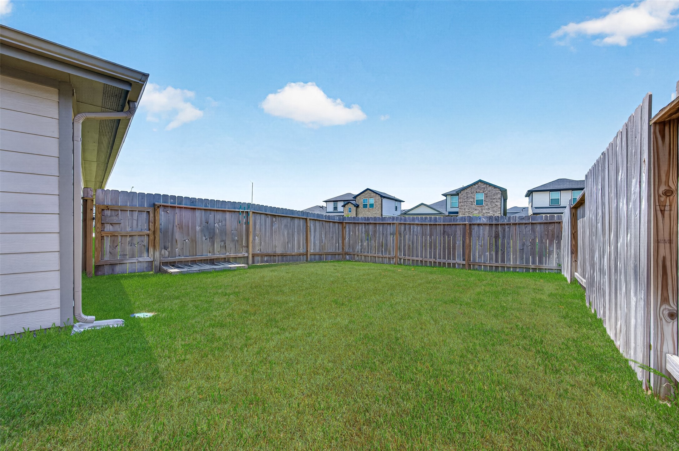 Extended back and side yard.