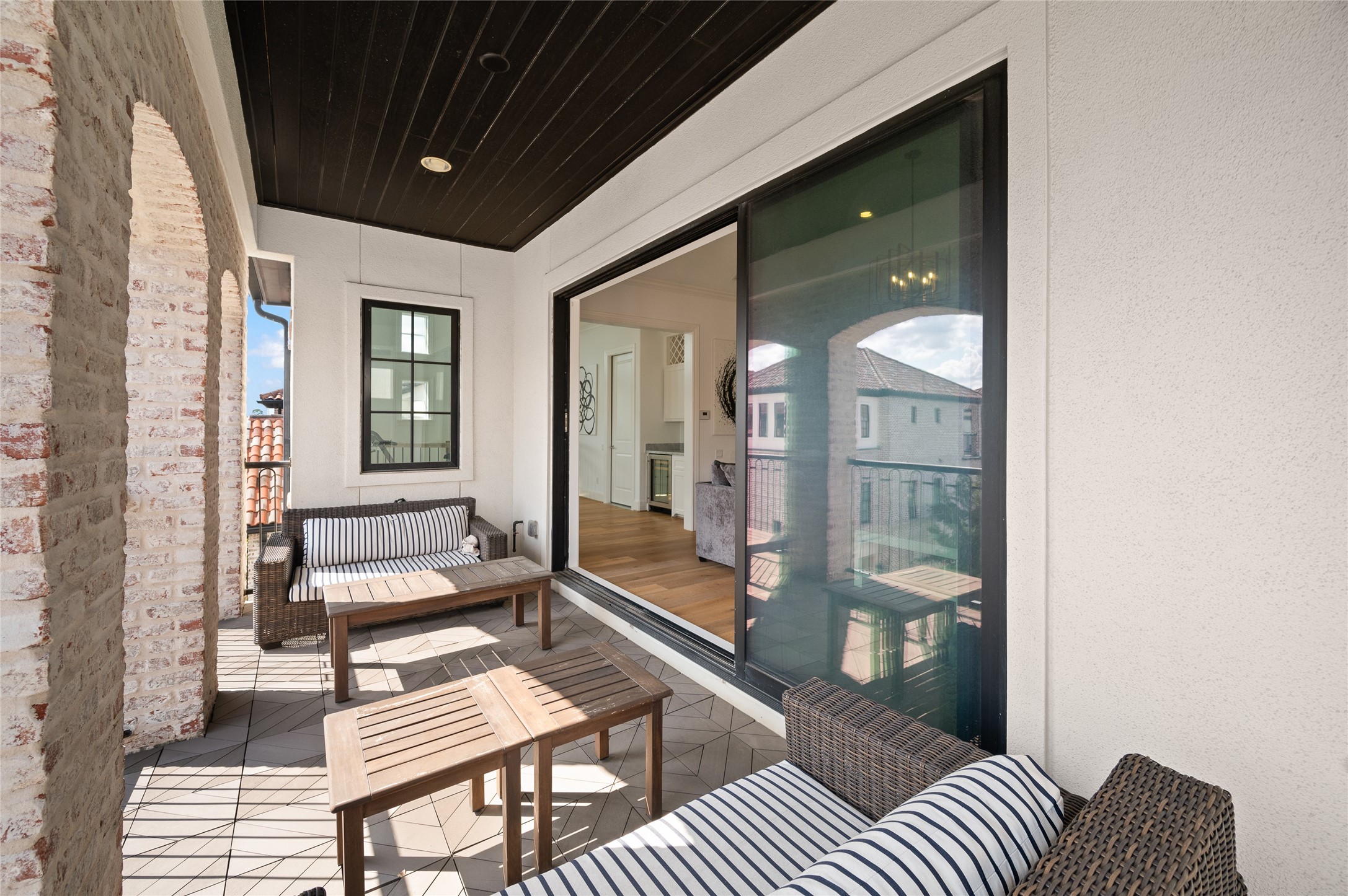 Another perspective of the covered balcony.