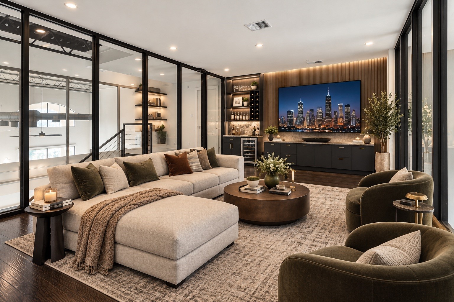 [Virtually Staged] Secondary bedroom, home office or private entertaining area.