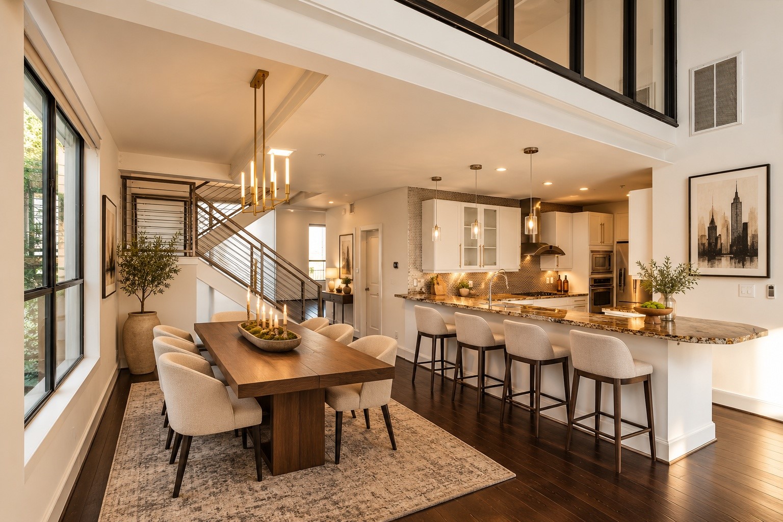 [Virtually Staged] Open concept living/dining/kitchen