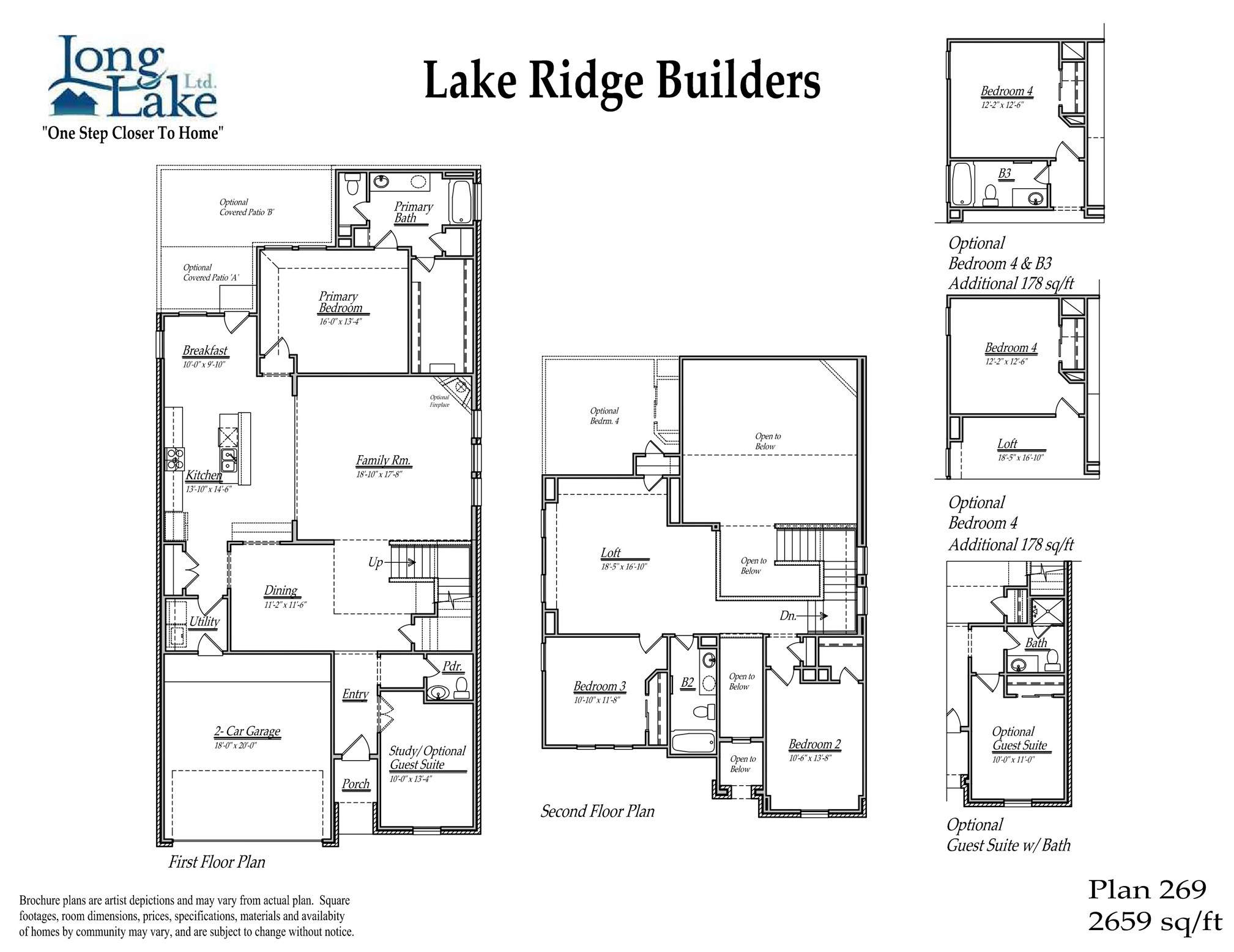 Plan 269 features 5 bedrooms, 4 baths and over 2,800 square feet of living space.