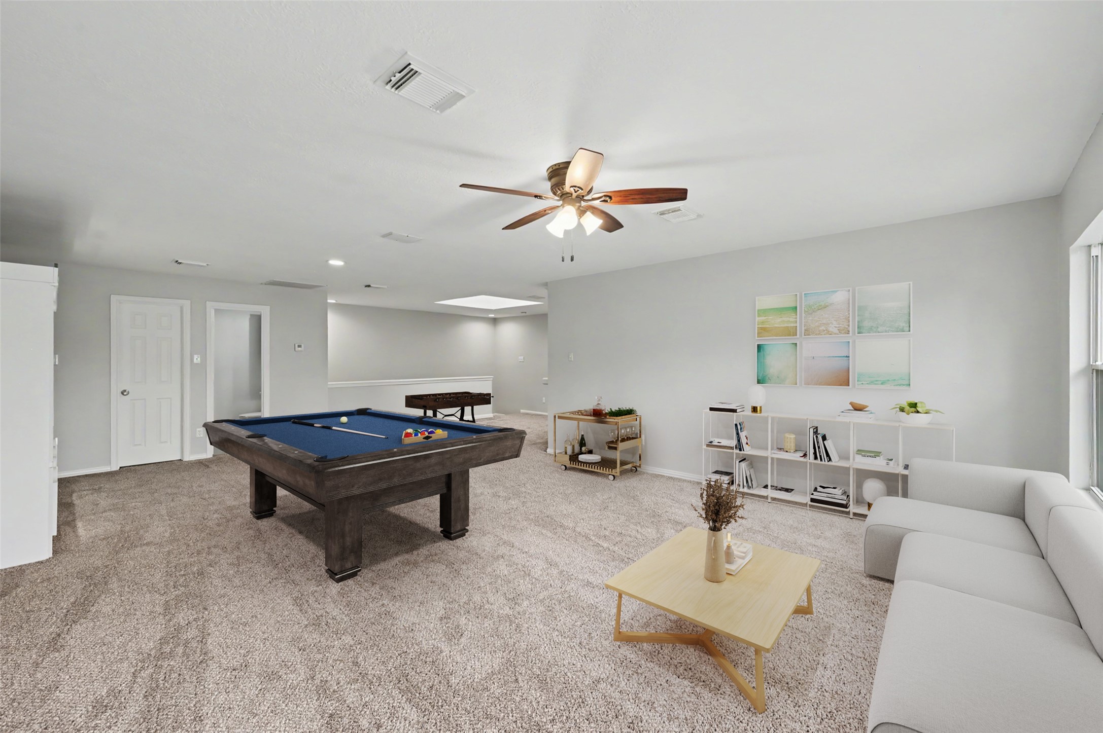 HUGE gameroom/Media. room up on the second level with its own half bath! So much space in this room! Virtually staged
