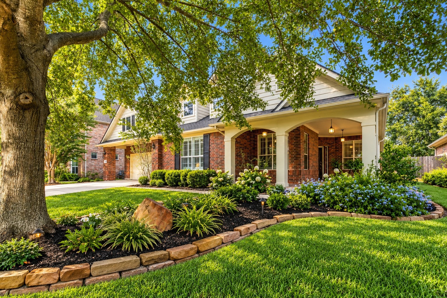The generous property layout provides plenty of open green space and parking, making it an ideal place to call home.