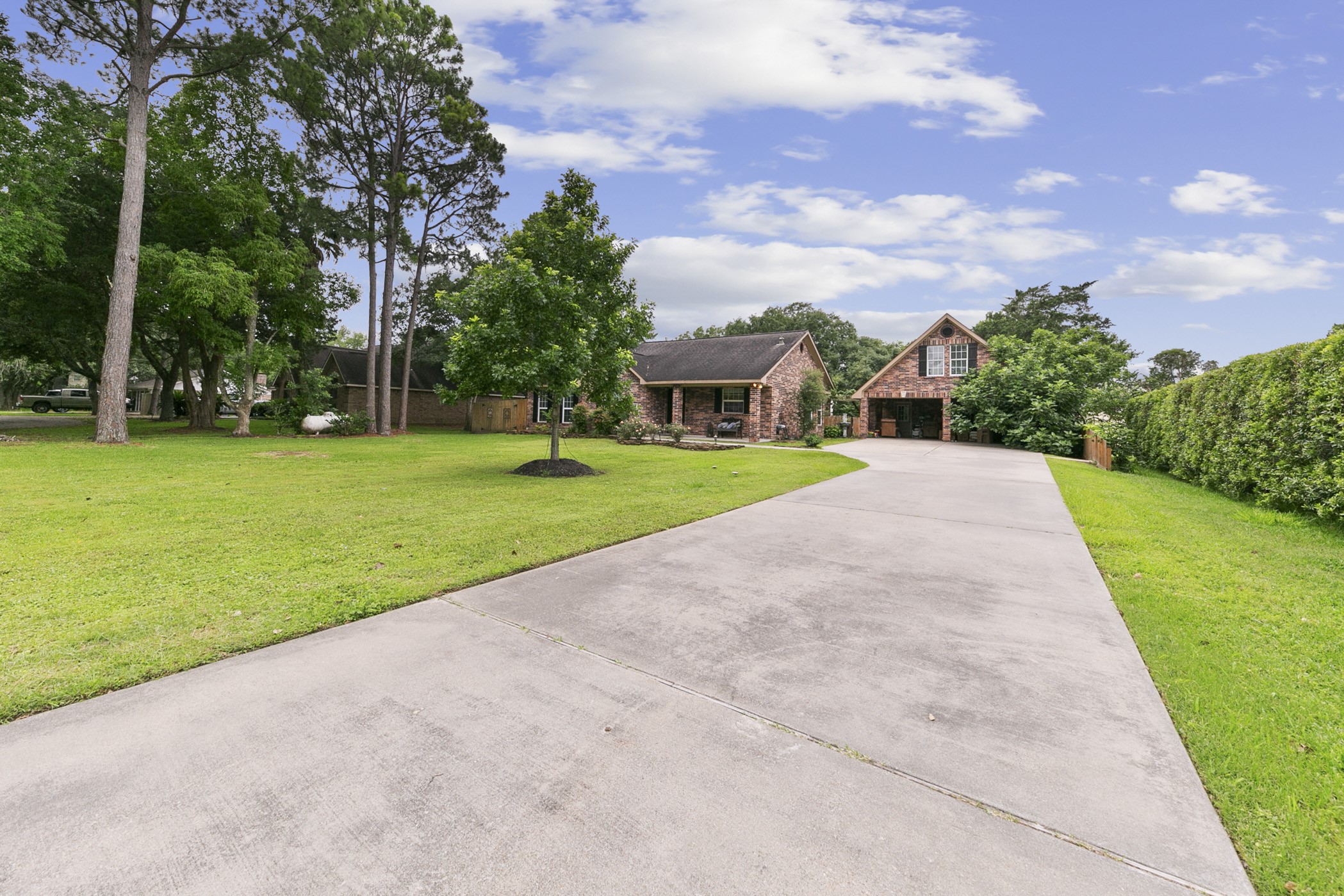 Extra wide and long cement driveway