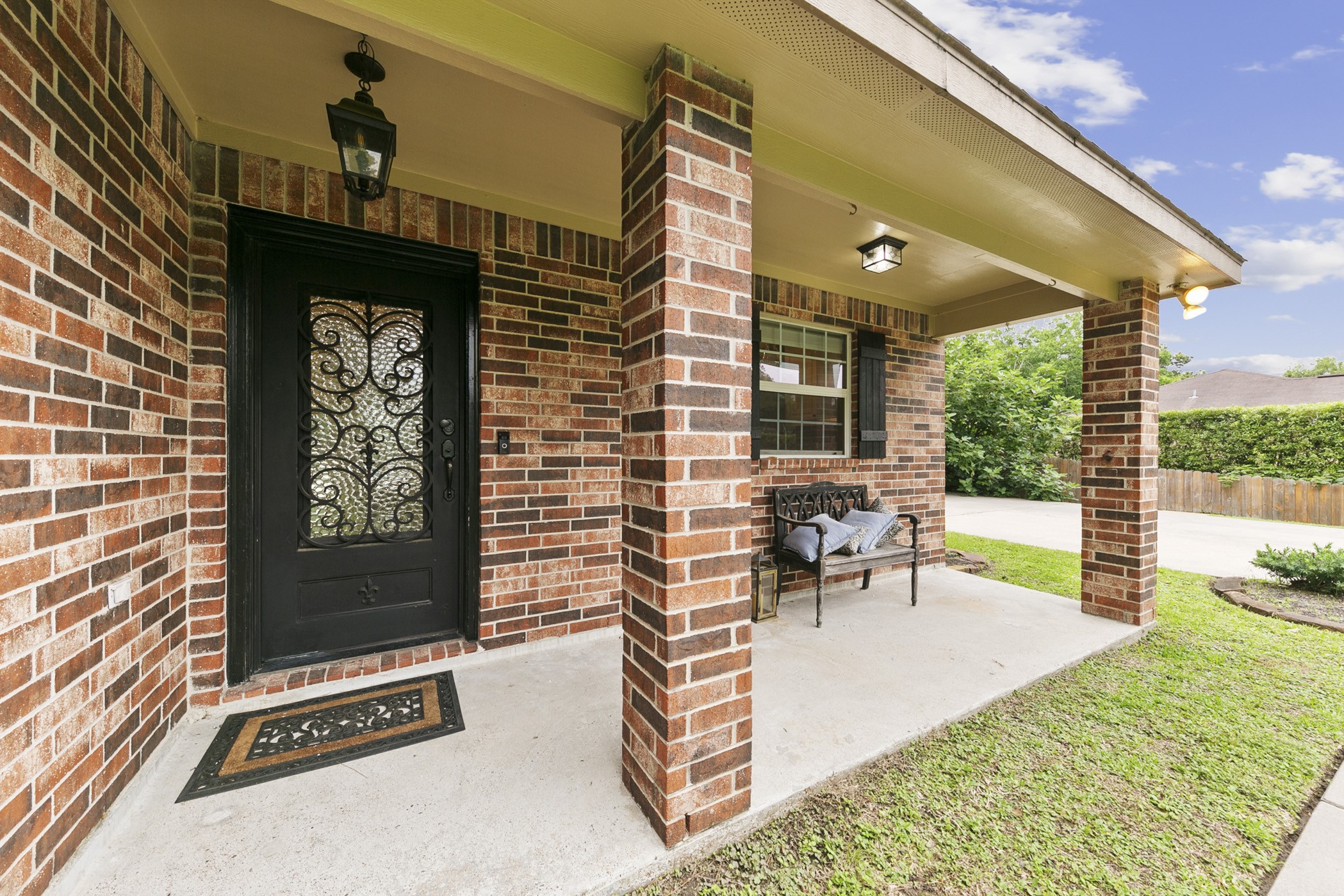 Front porch with seating area