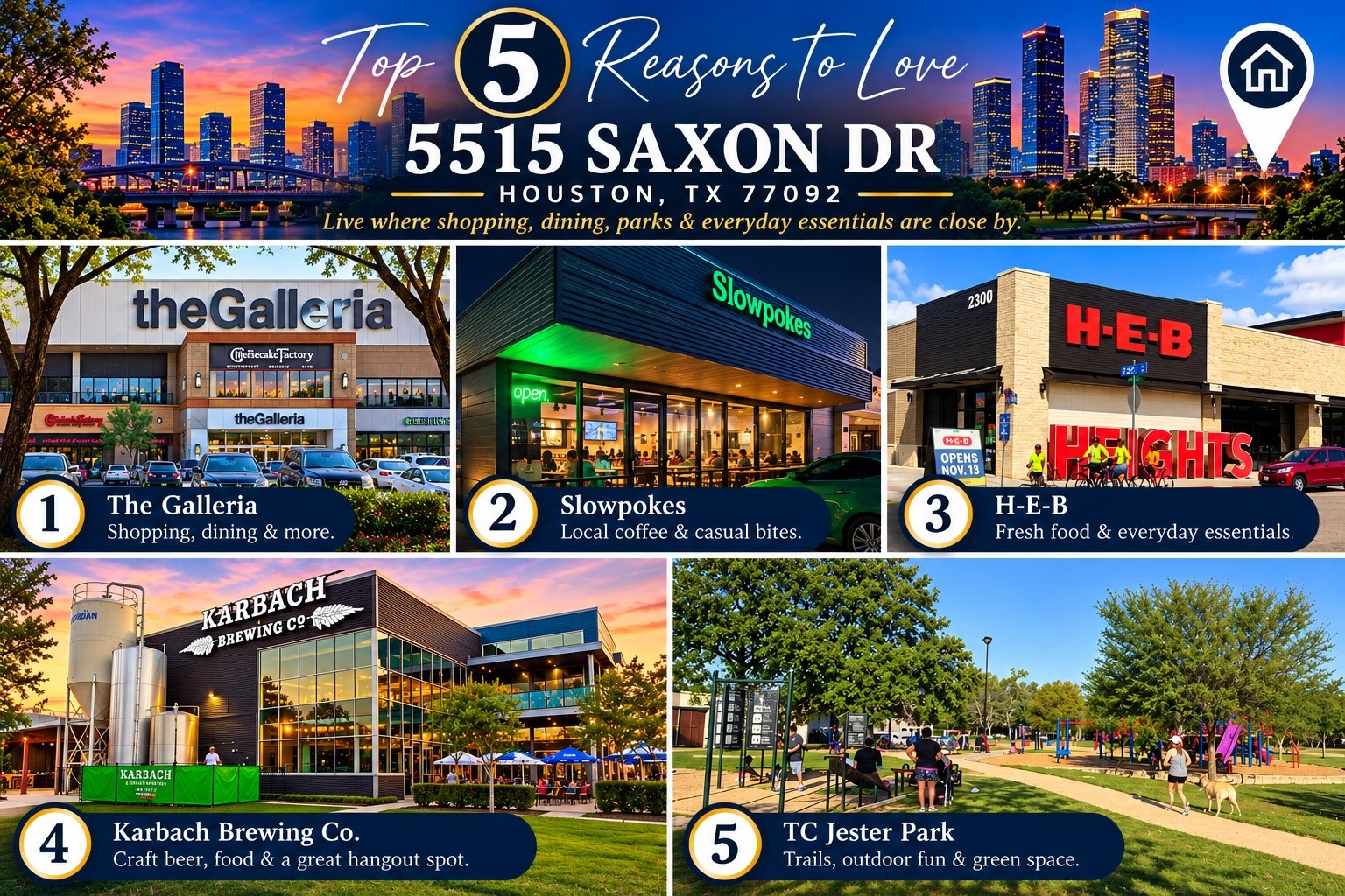 5 Reason to love in 5515 Saxon Dr!