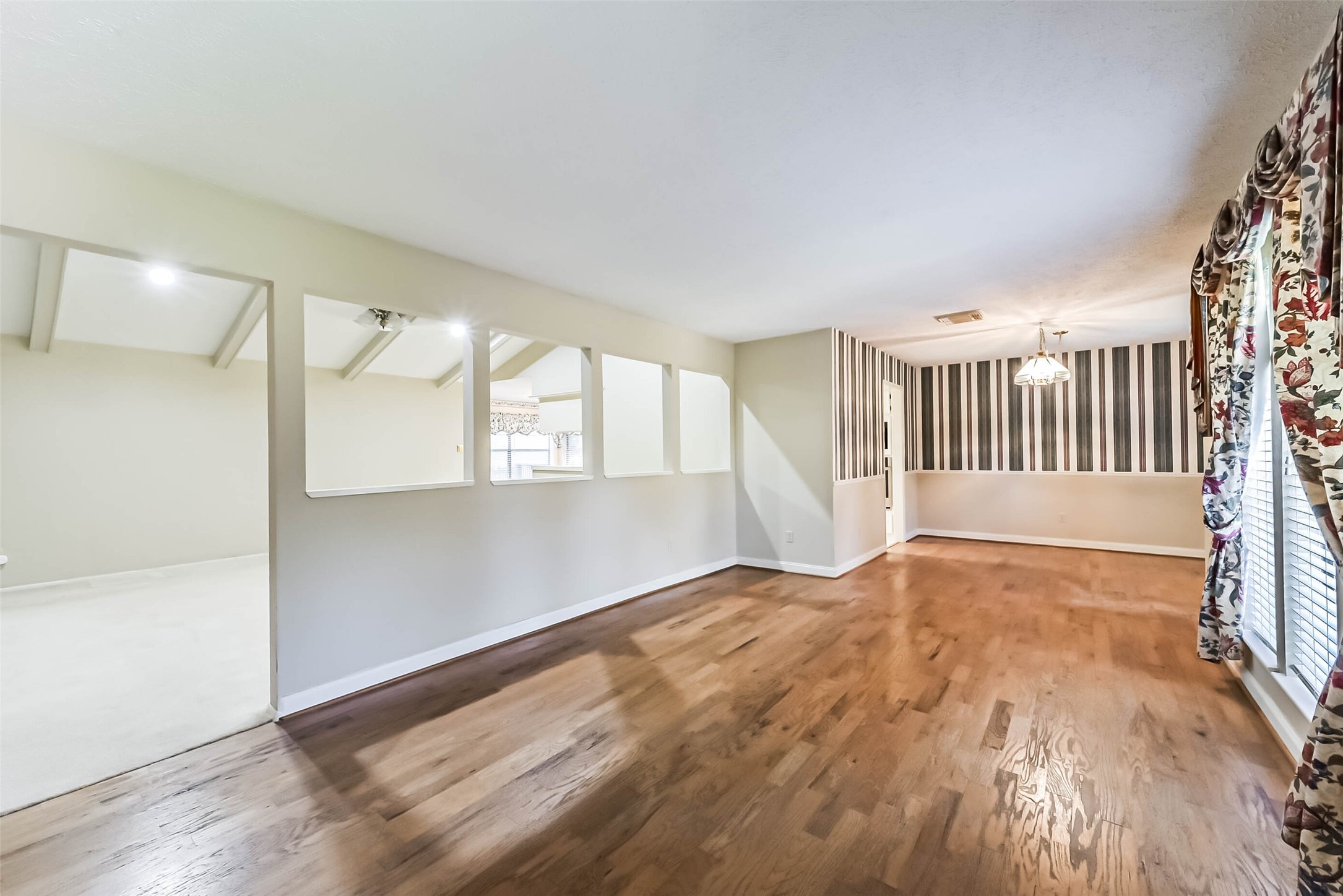 Living room and formal dining room
