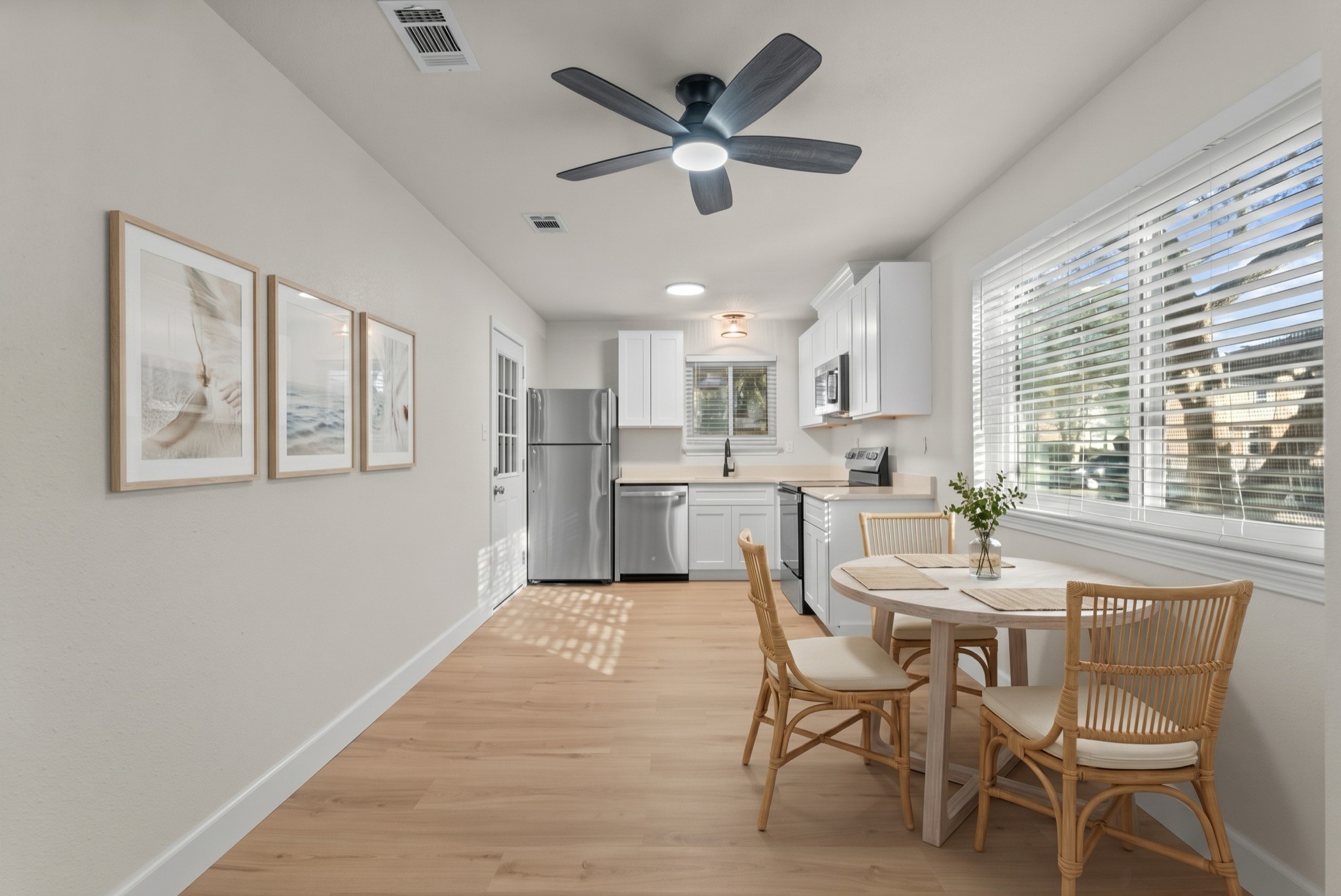 Dedicated dining space situated just off the kitchen and living room for easy entertaining.