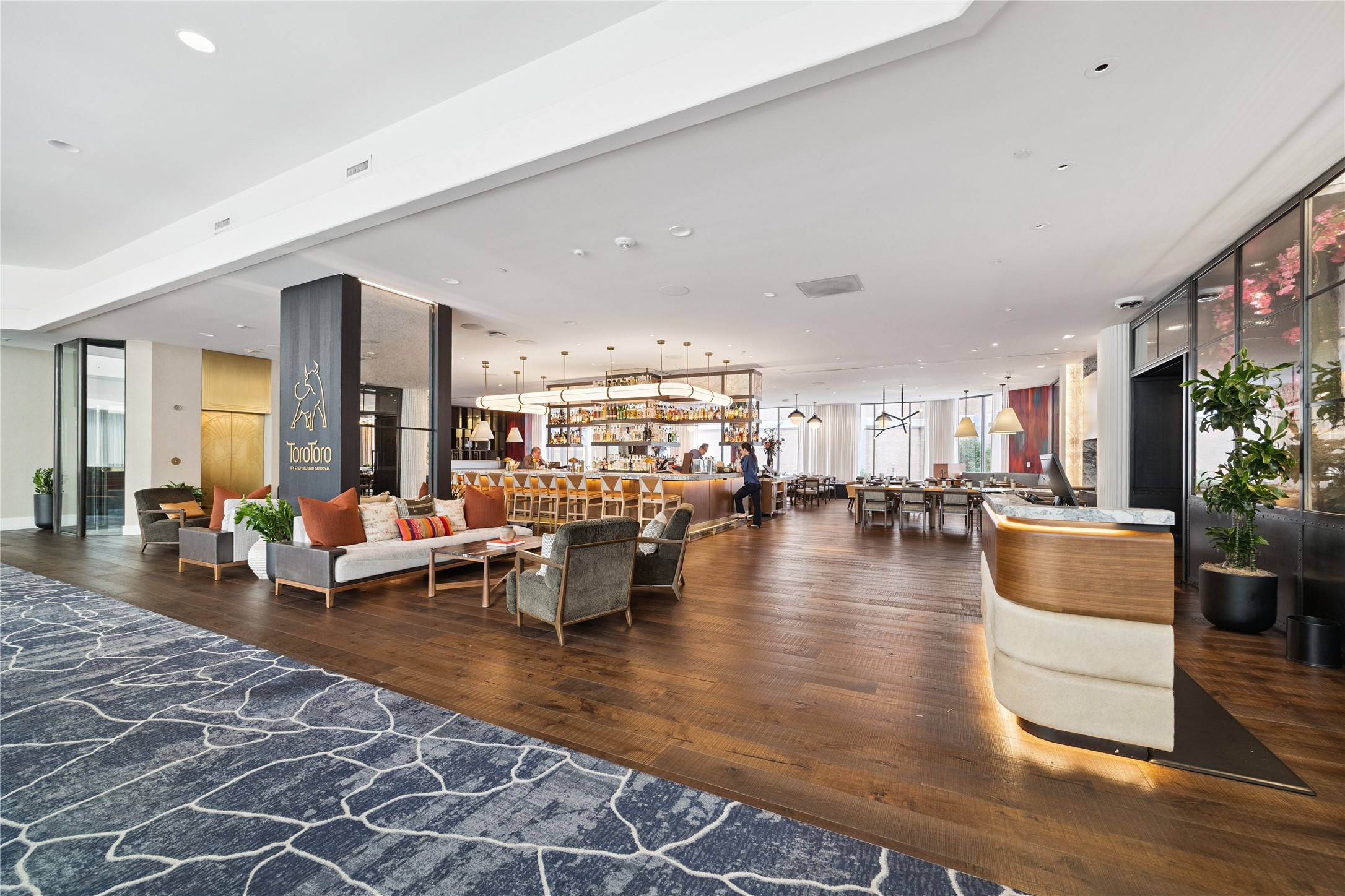 Toro Toro adds a restaurant destination within Four Seasons. Dining and bar areas offer options for meals and gatherings within the property.