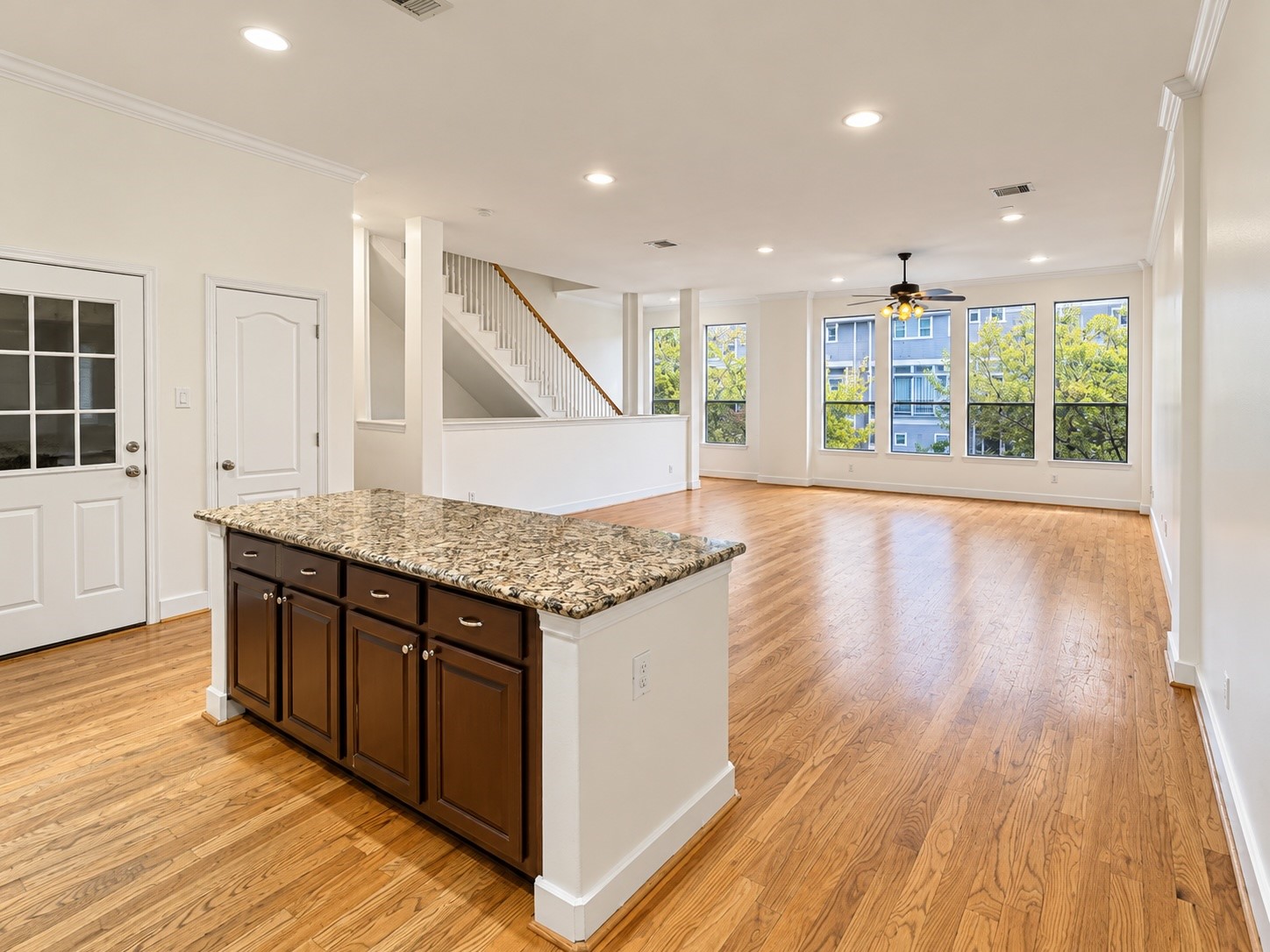 Plenty of natural light from the living room/kitchen combo.