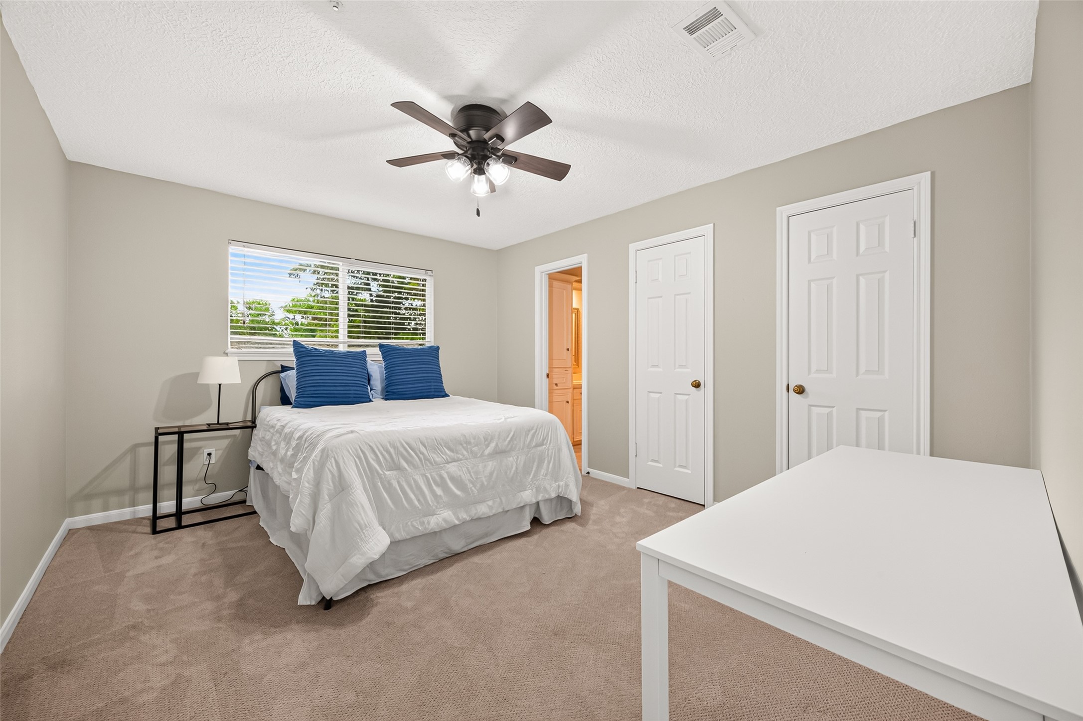 2nd of 3 bedrooms upstairs also has an attached Jack and Jill bathroom.