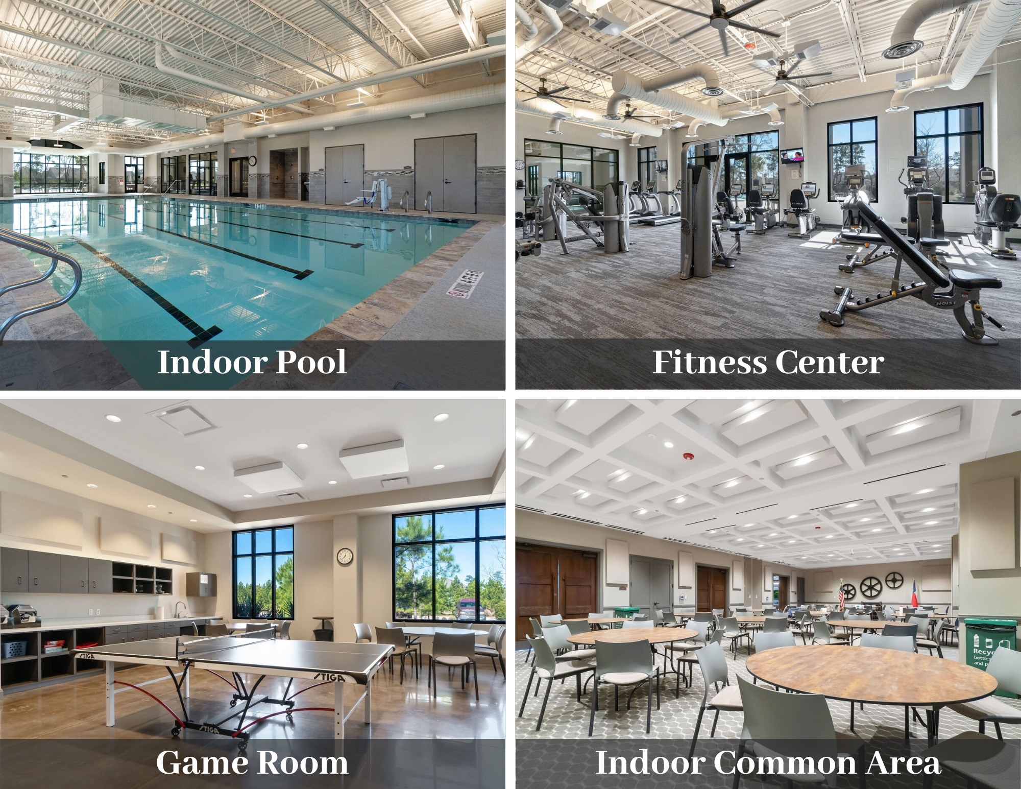 Del Webb is most known for their incredible amenities. There is both an indoor AND outdoor pool, fitness center, game room, banquet room, and more.