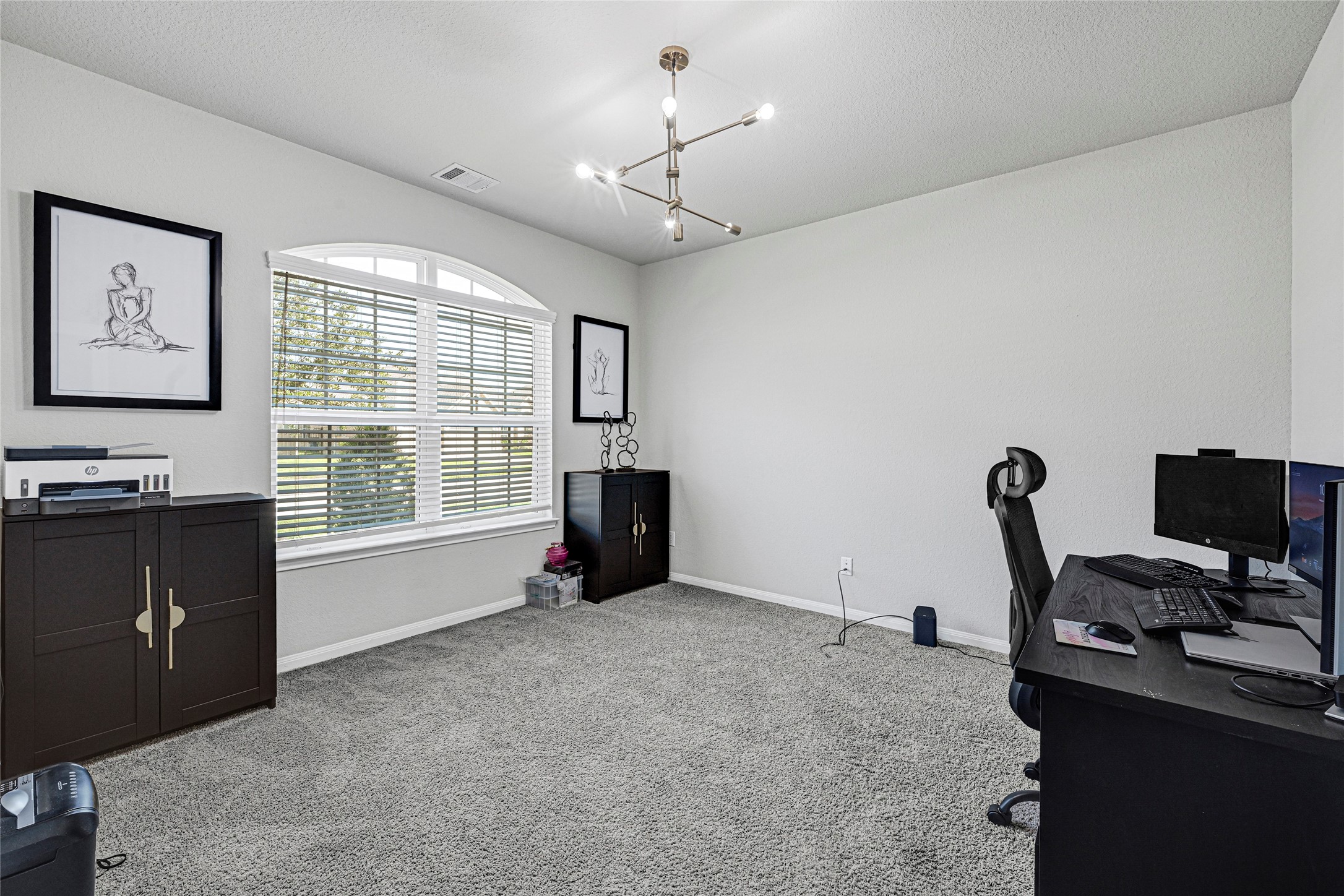 Private Office with French Doors on First Floor. Private Office with French Doors on First Floor.