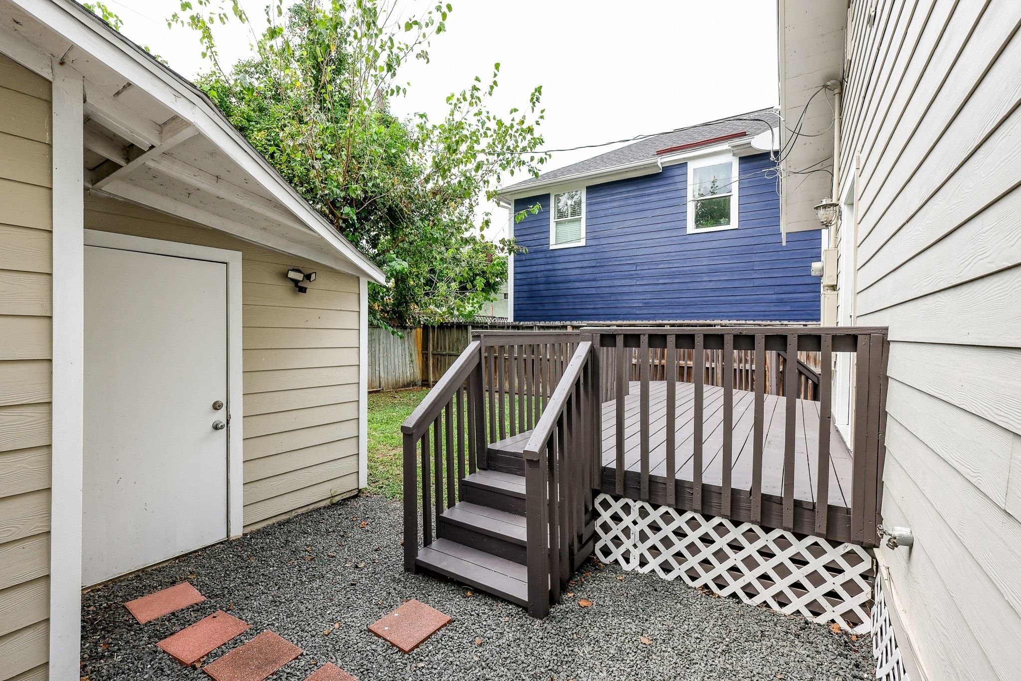 Deck was recently renovated with new face boards and fresh paint.