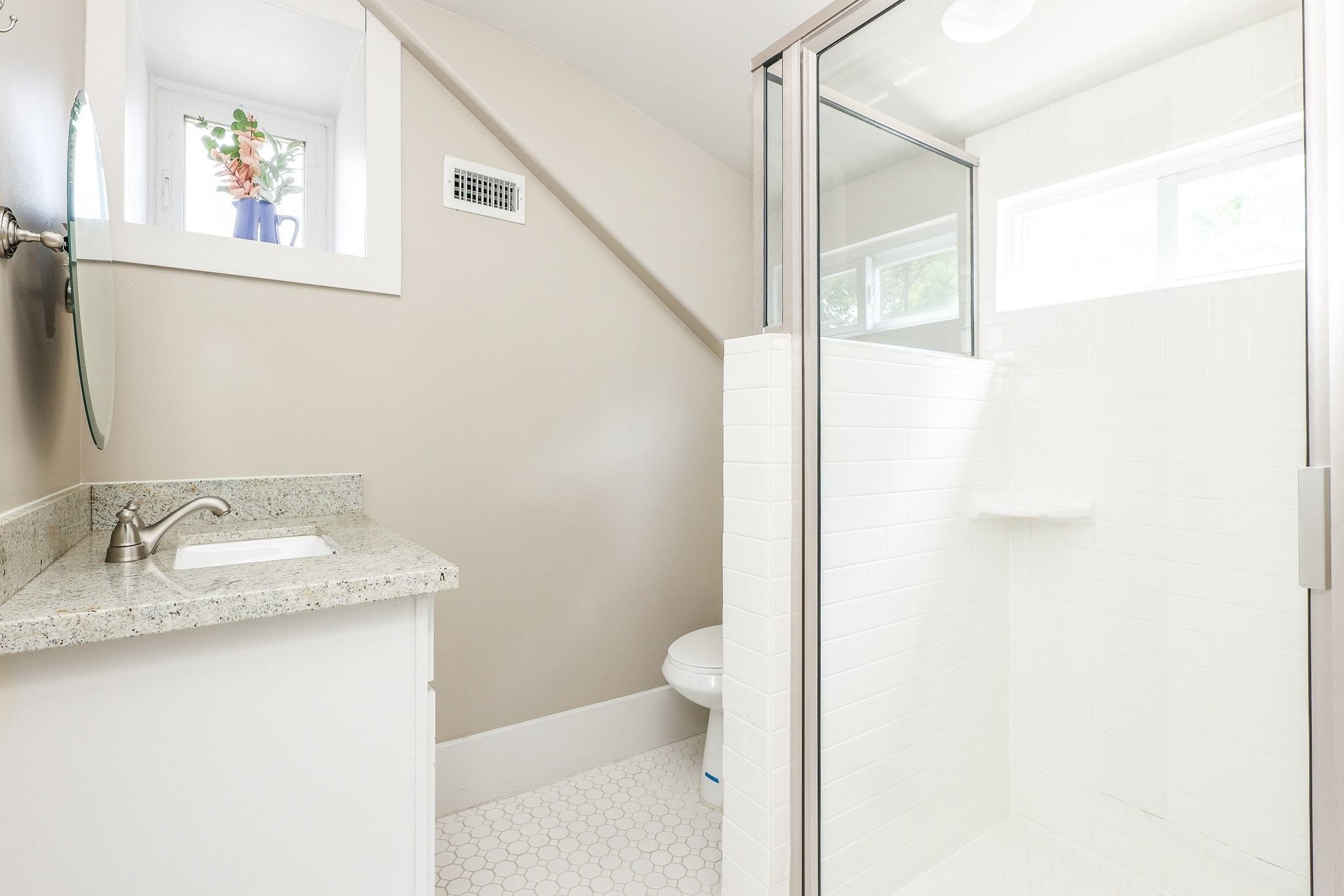 Full size bathroom on second level.