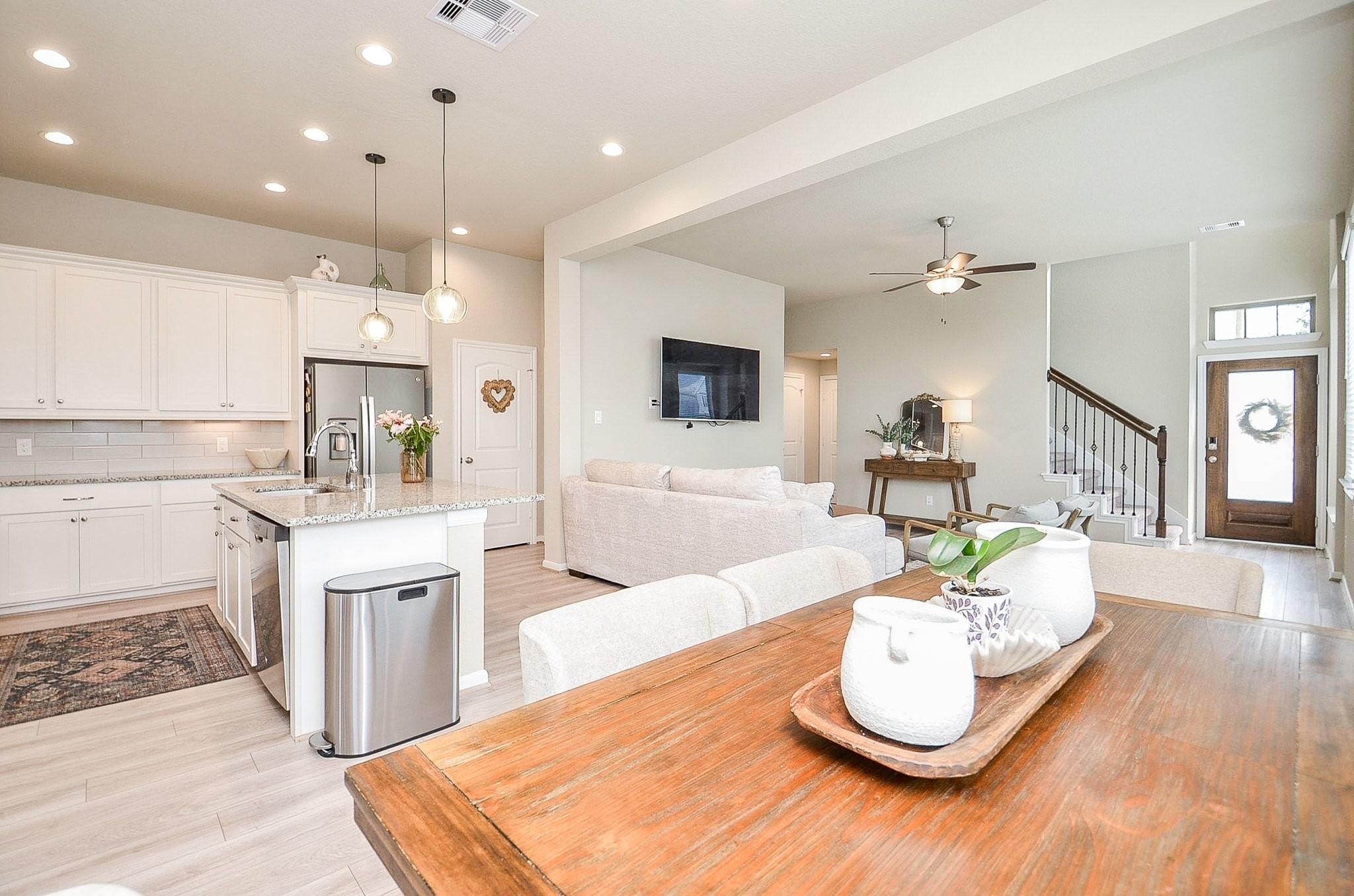 Beautiful kitchen with recess lighting