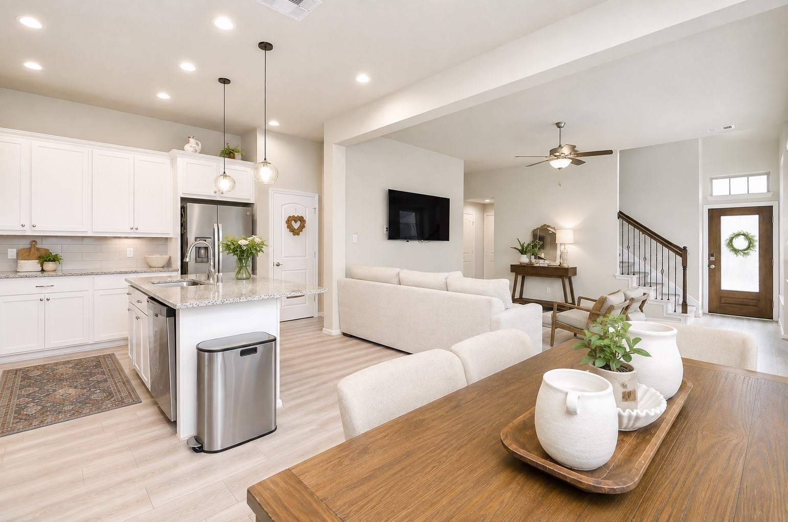 First floor is open and offers all the features and comforts for day to day living