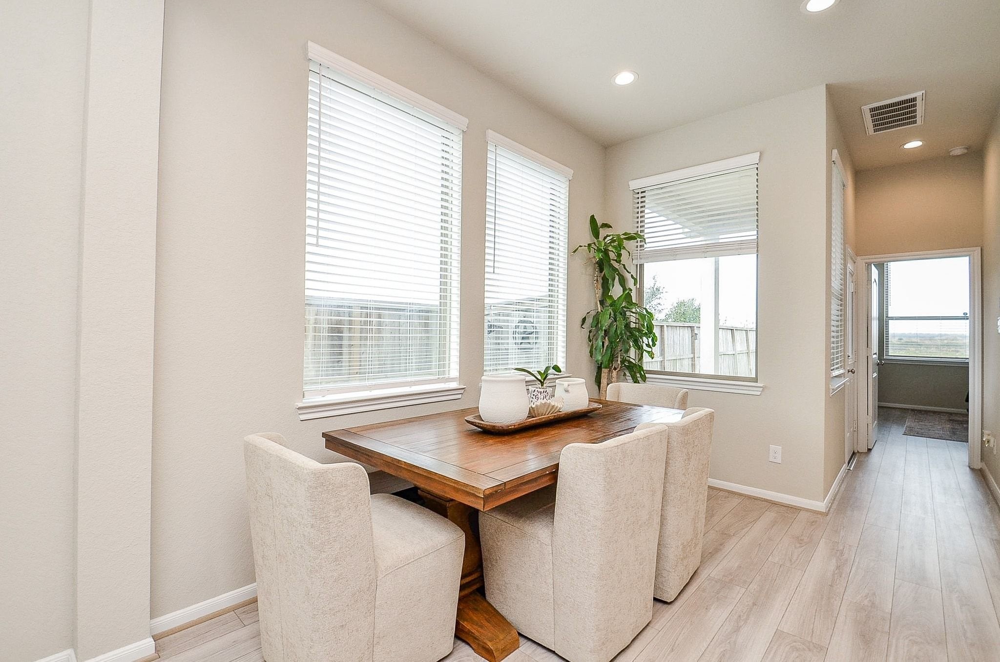 Off the main living space is the primary bedroom