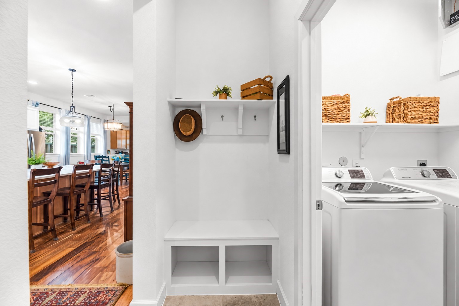 View of MUD/Laundry and kitchen